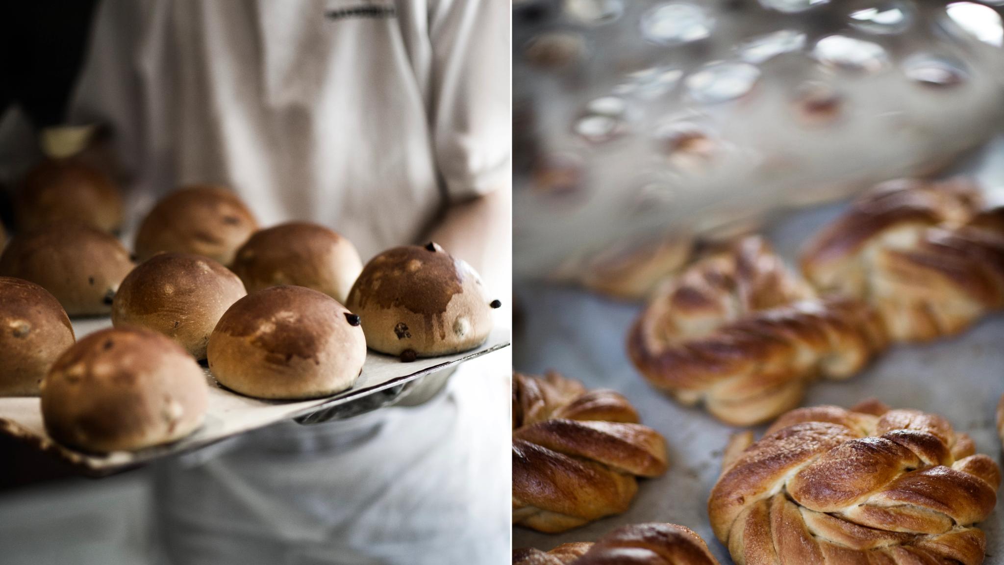 Buns and cinnamon buns.