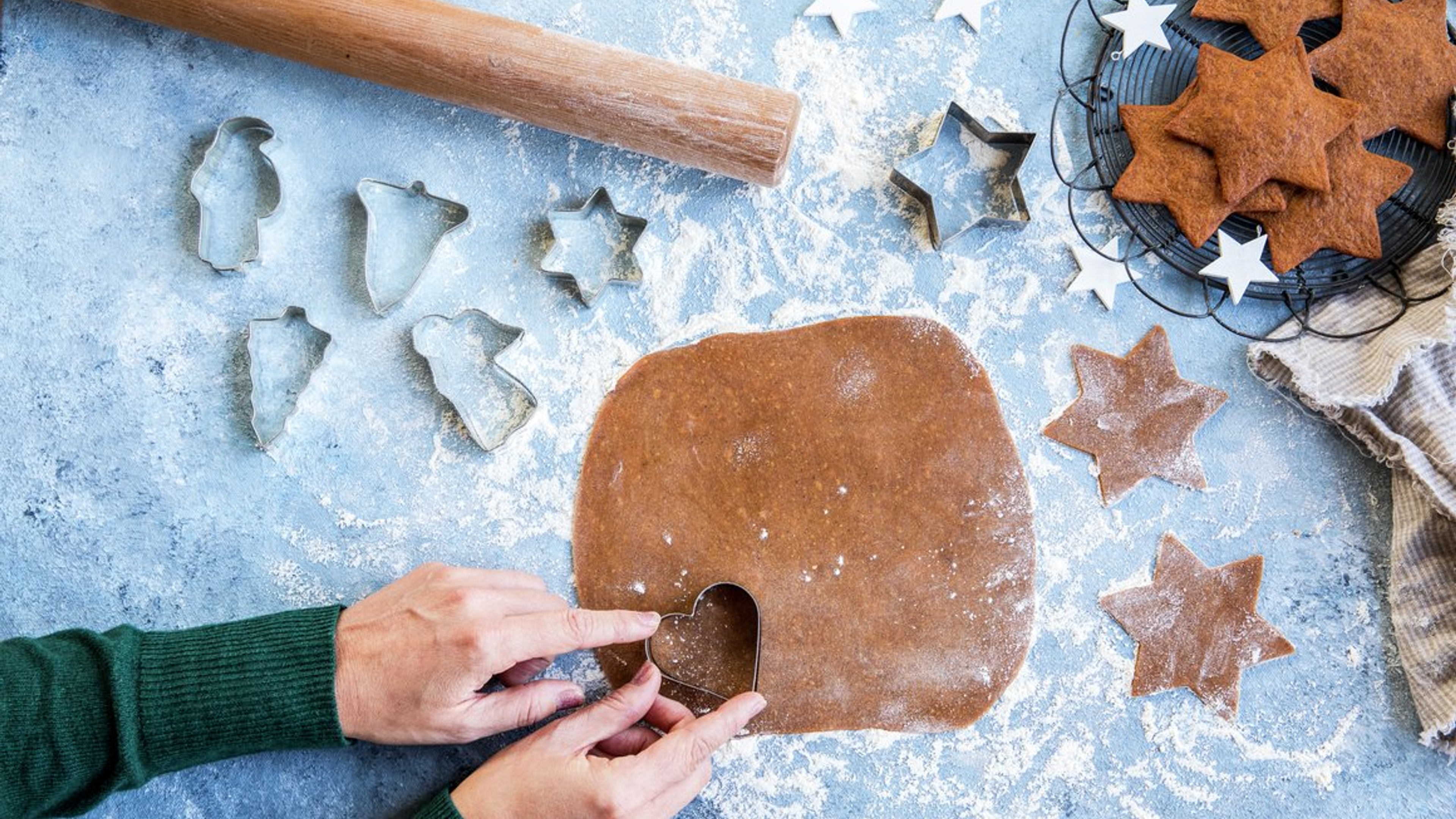 Baking gingerbread cookies
