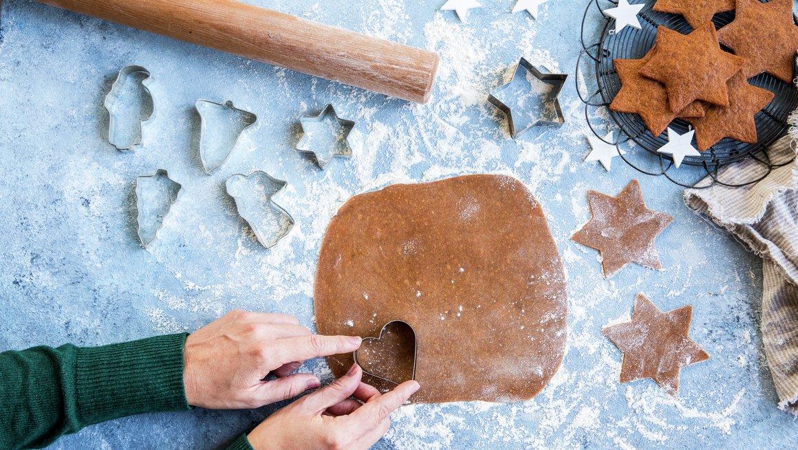 Baking gingerbread cookies