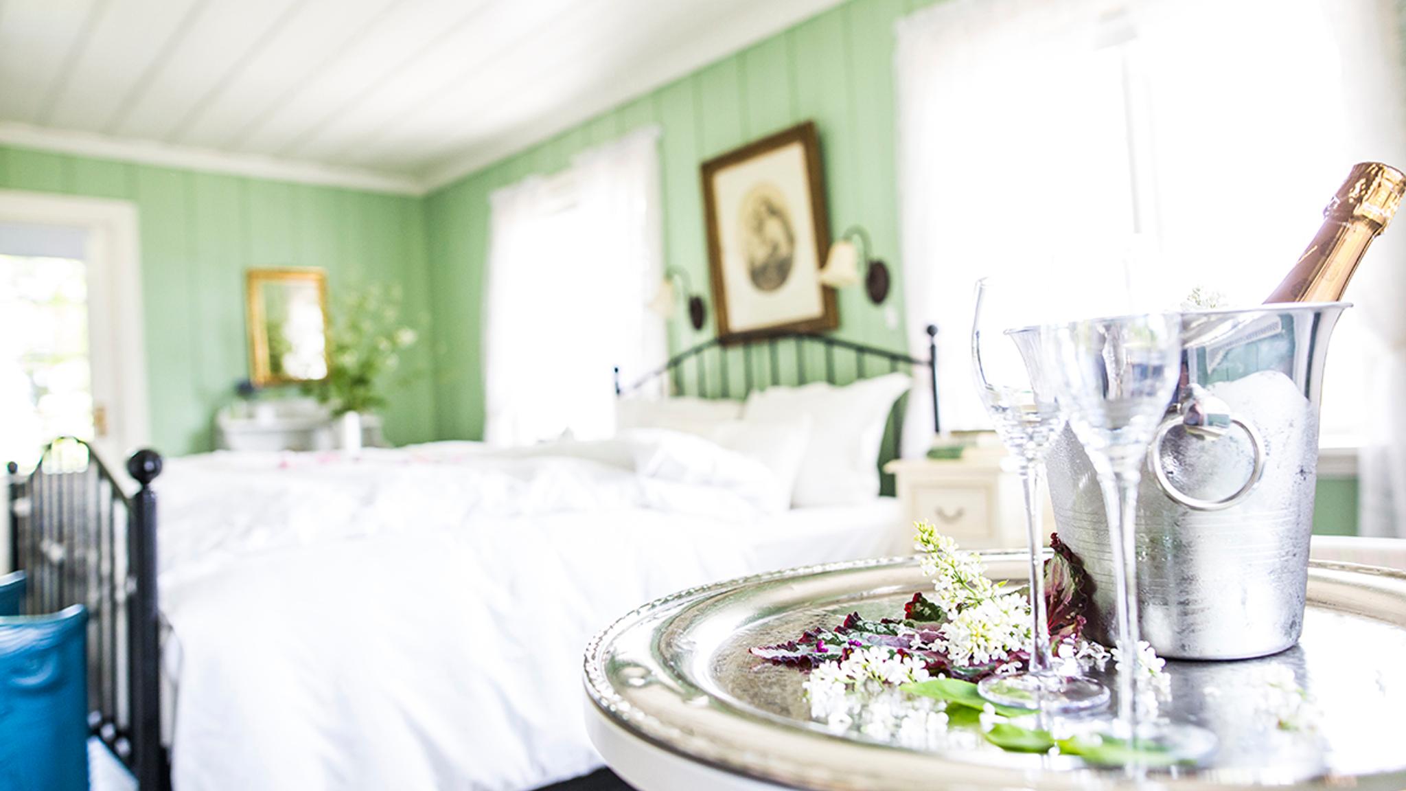 A bedroom at Hoel farm, Eastern Norway