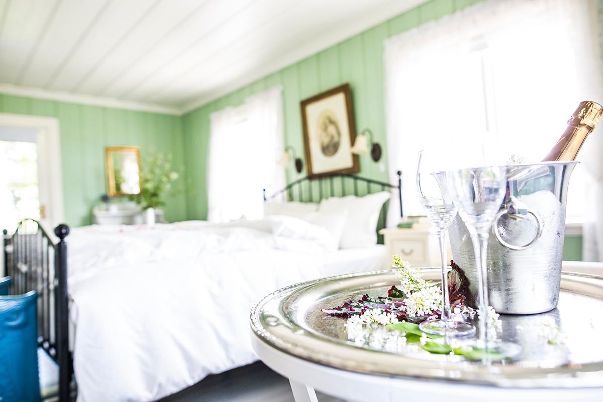 A bedroom at Hoel farm, Eastern Norway