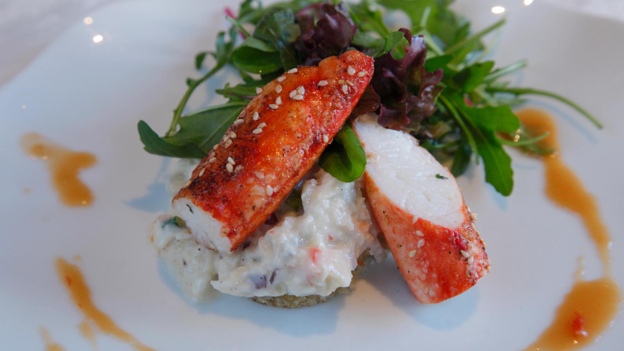 King crab plated elegantly