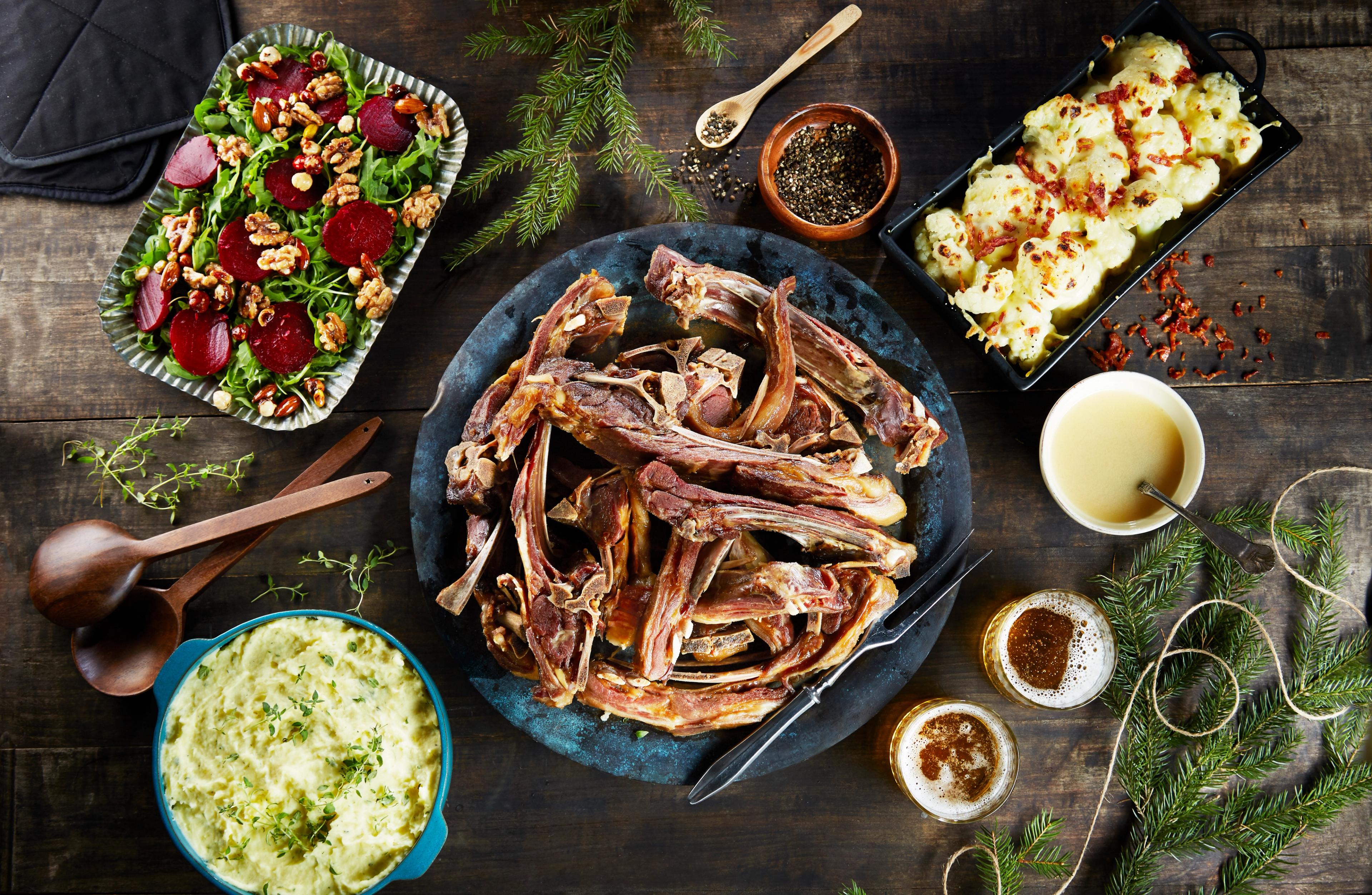 A serving of the traditional Christmas dinner