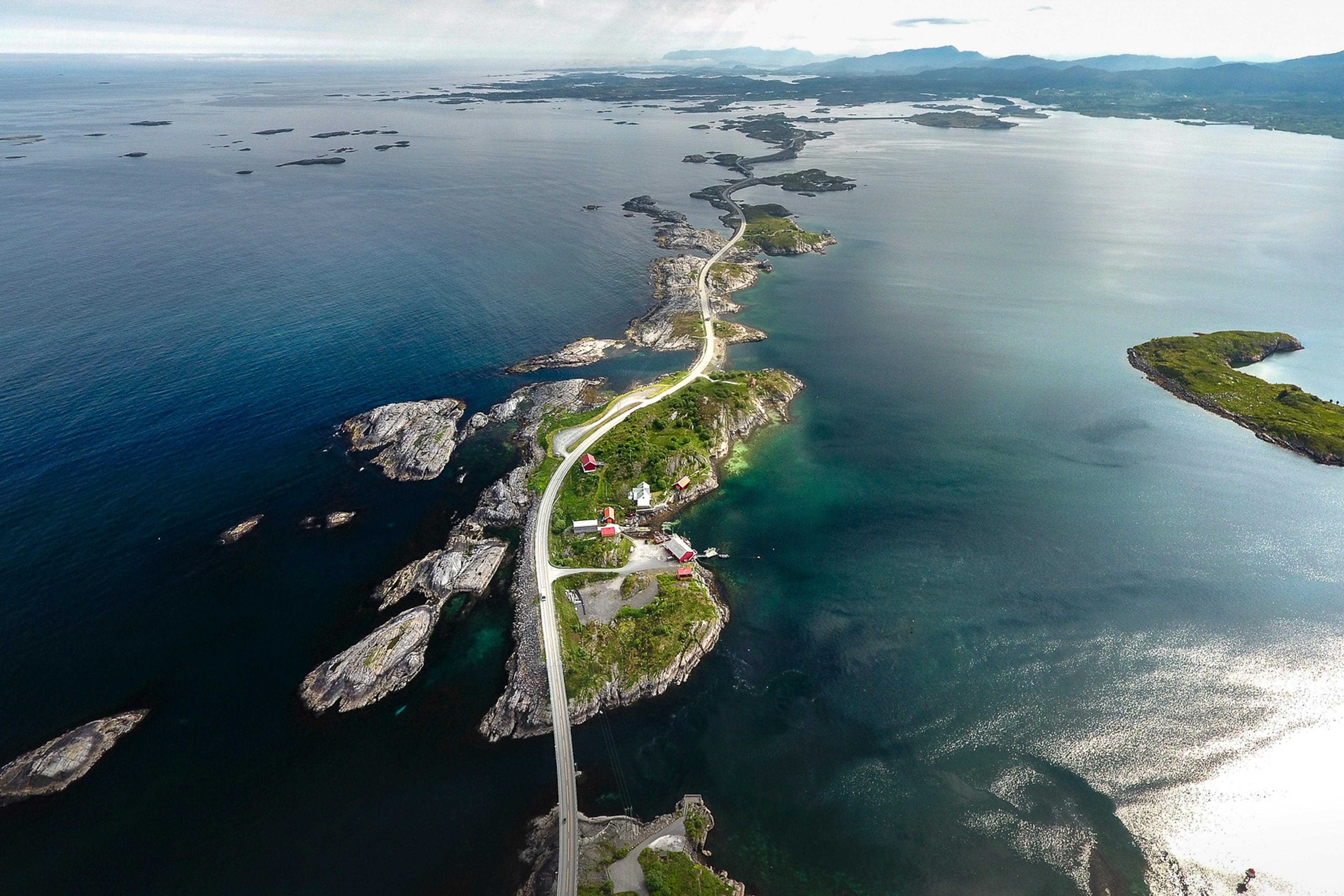 The Atlantic road which meanders though the most western islands out in the open sea, at The northwest