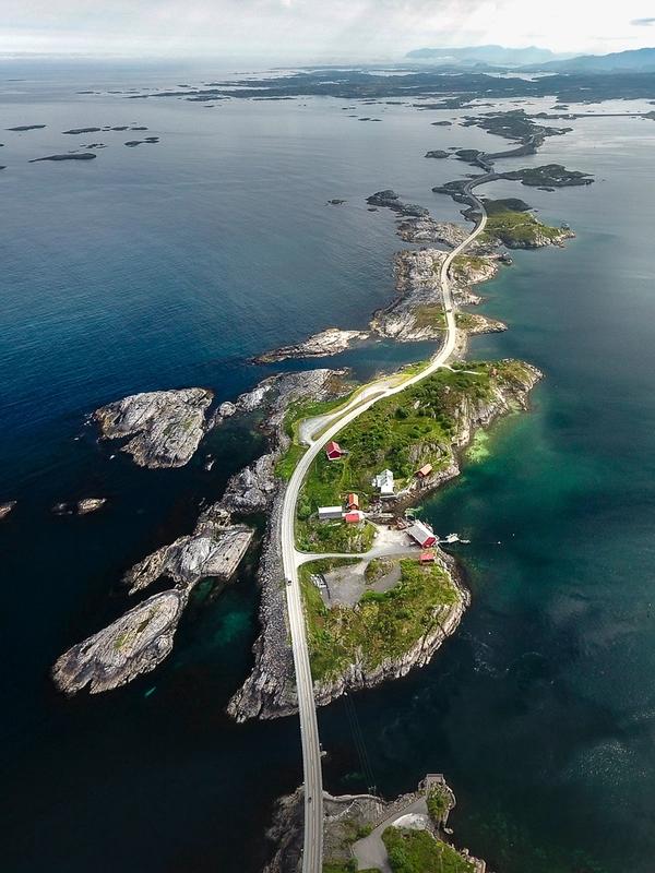 The Atlantic road which meanders though the most western islands out in the open sea, at The northwest