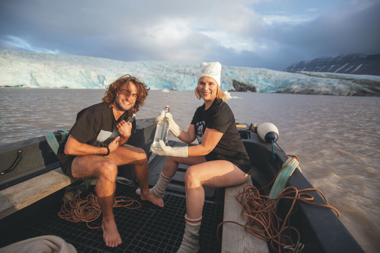 Ice bathing at Svalbard