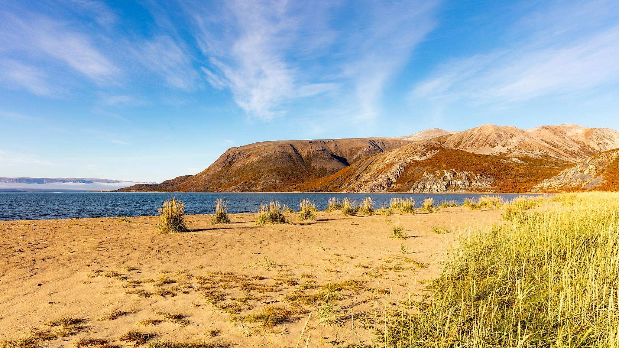 Sandy beach at Skallelv in South-Varanger, Finnmark