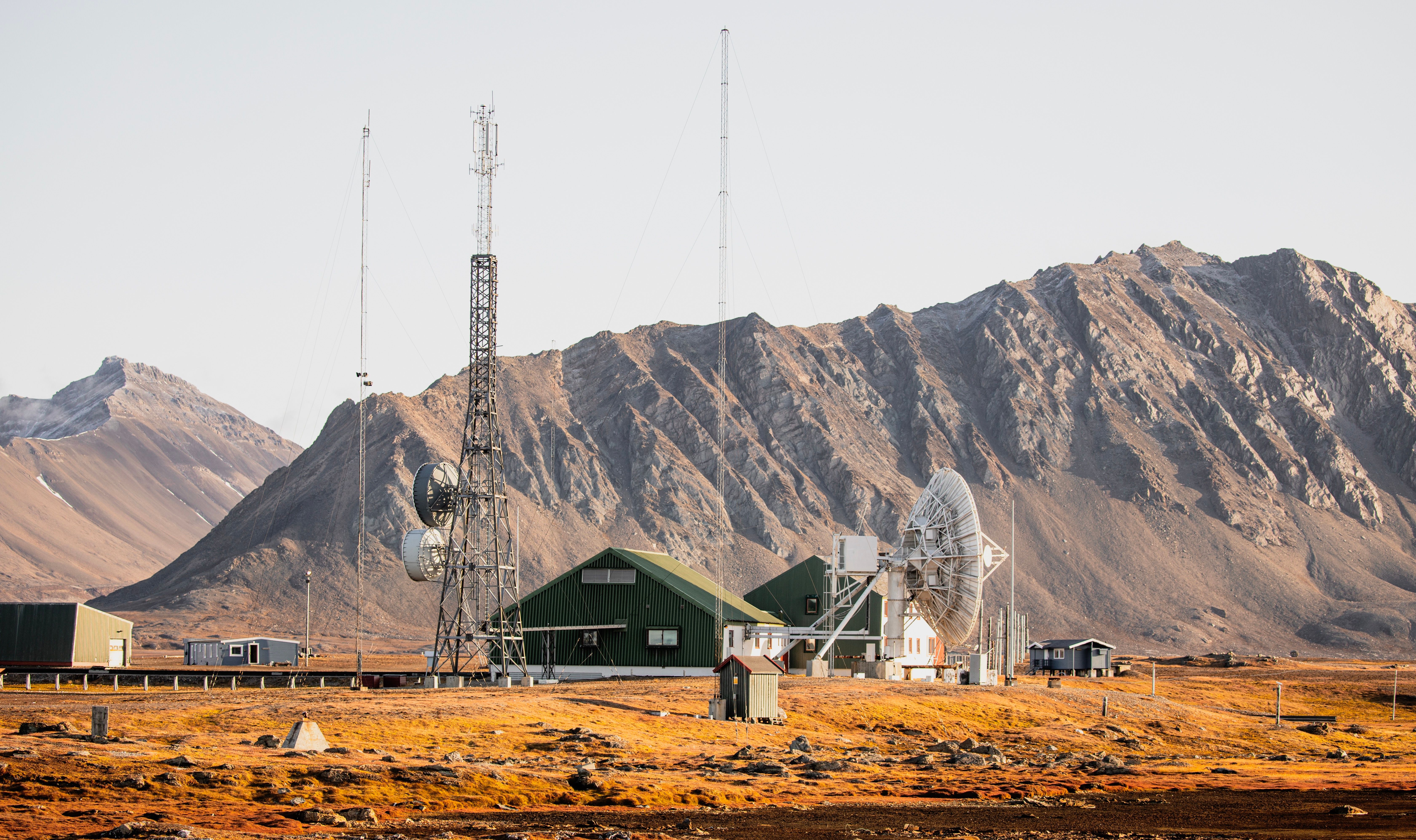 Exterior image of Isfjord Radio Adventure Hotel in Spitsbergen in Svalbard, Norway