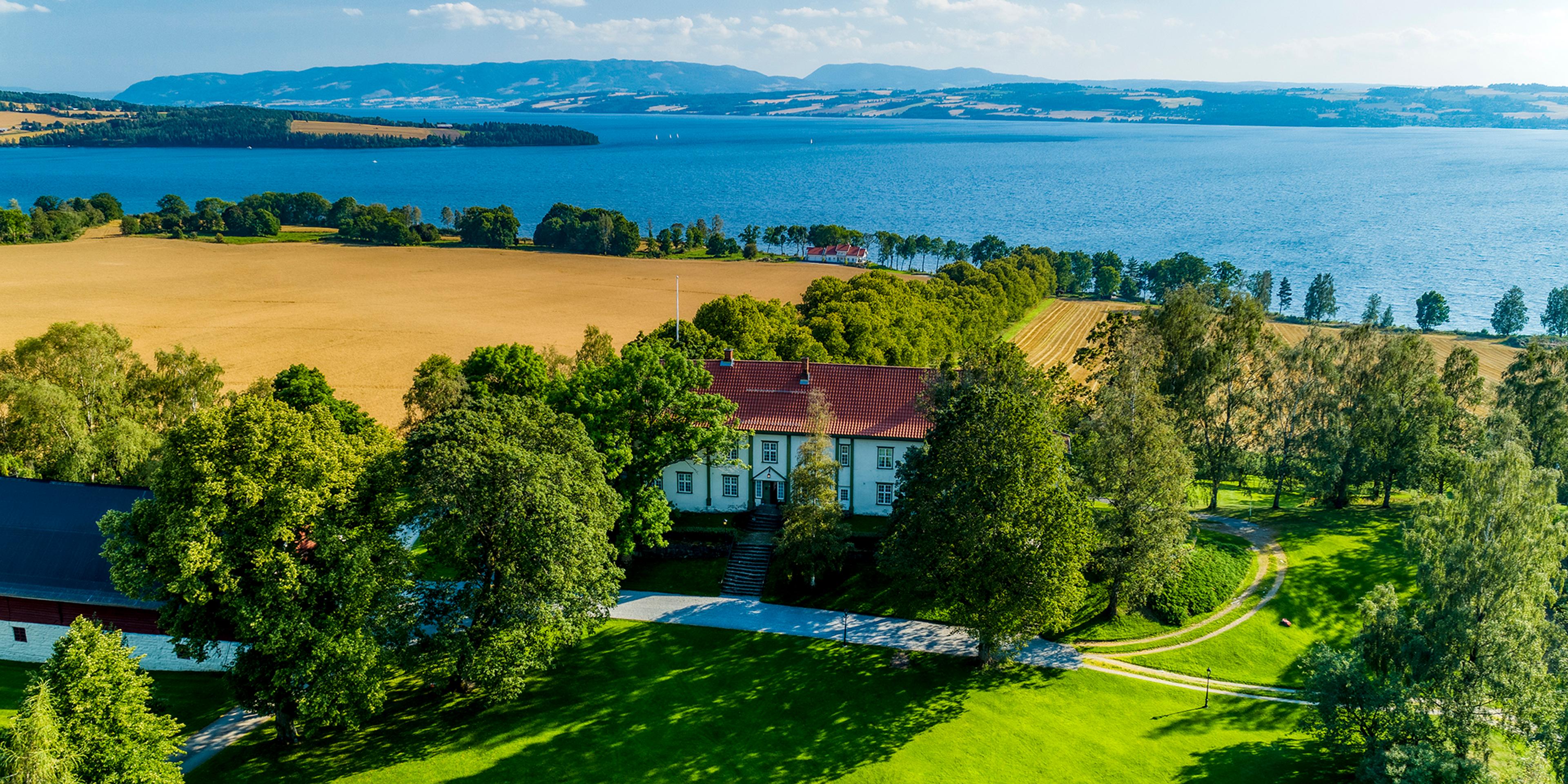 Summer at the farm Hoel Gård on the Nes peninsula, right by lake Mjøsa in Ringsaker, Eastern Norway