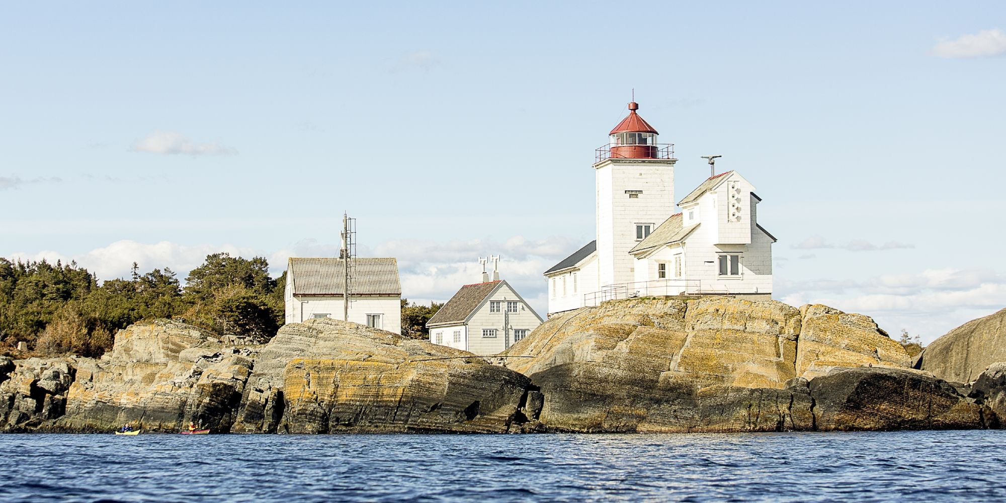 Langøytangen lighthouse on the island of Langøya in Langesund