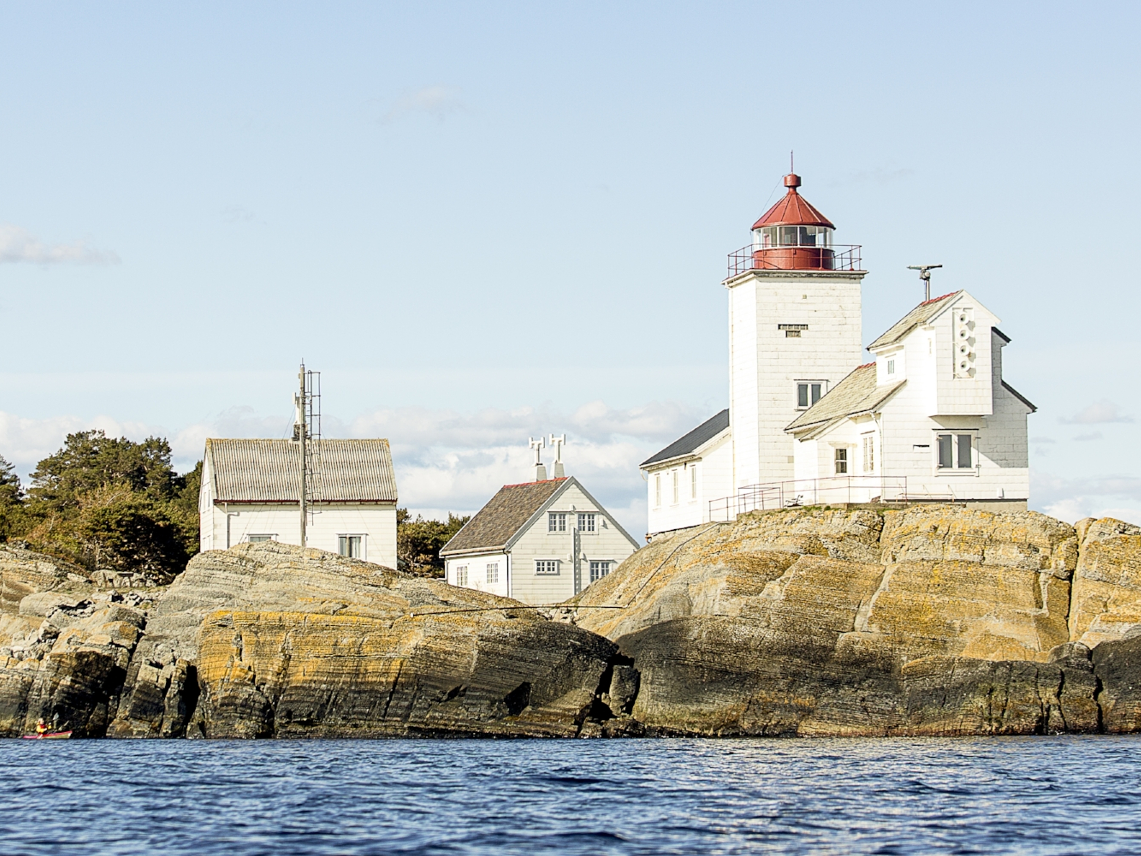 Langøytangen lighthouse on the island of Langøya in Langesund