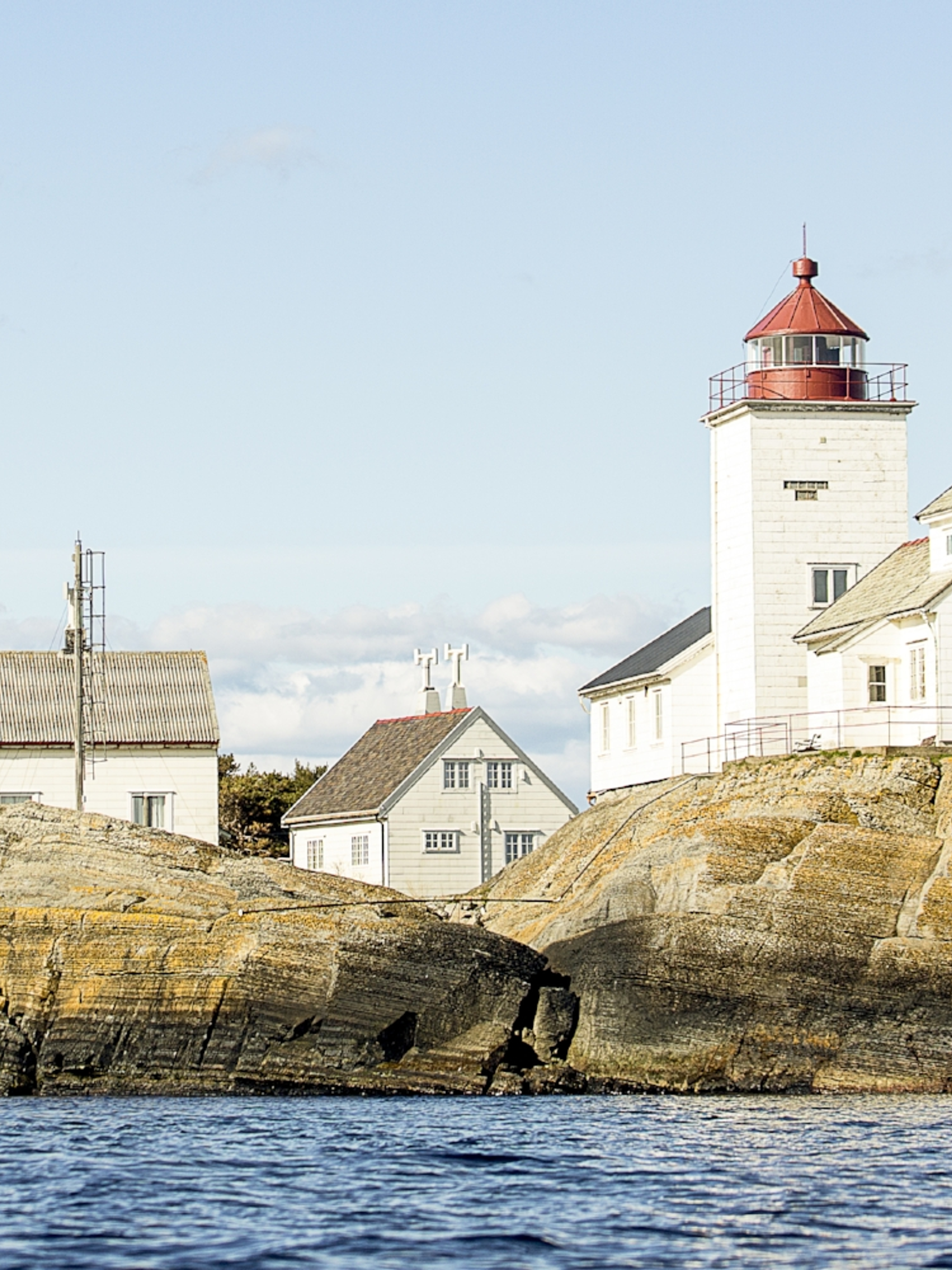 Langøytangen lighthouse on the island of Langøya in Langesund