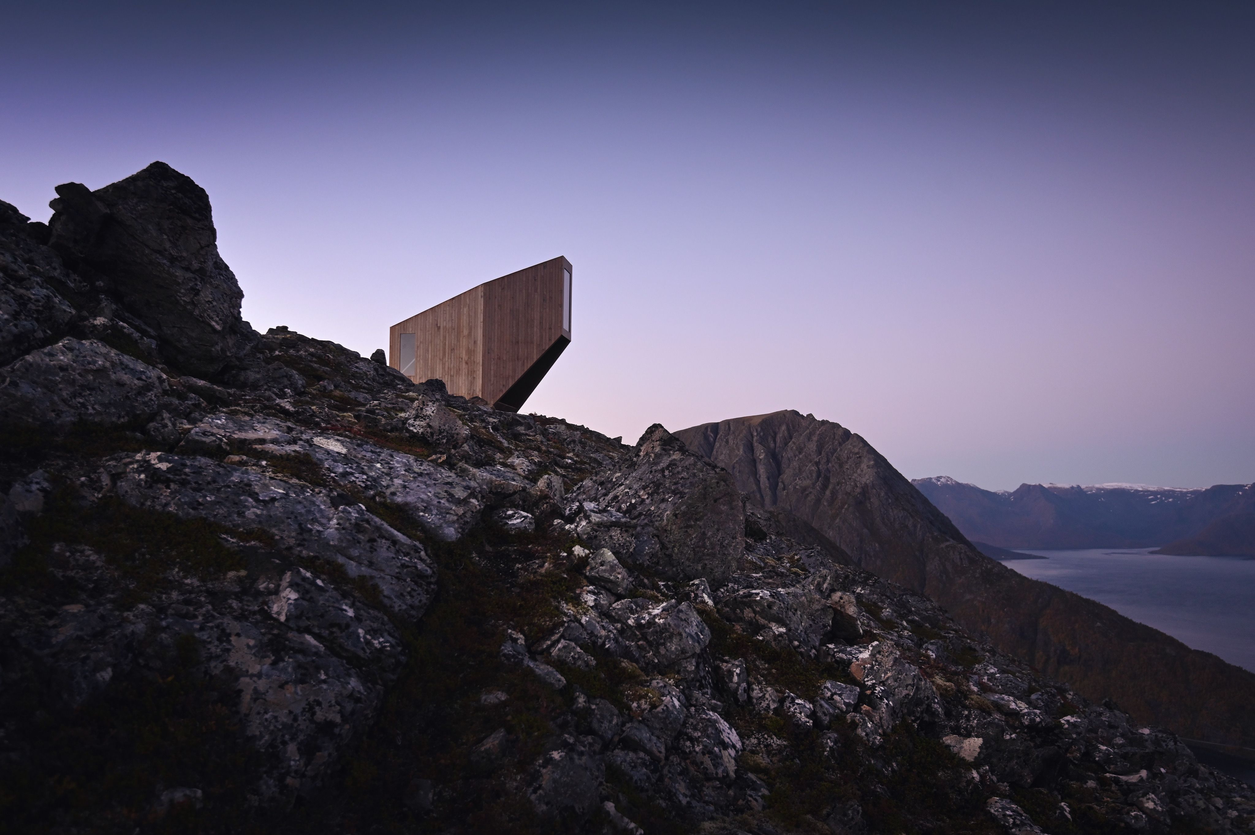 A cabin on Øksfjord Mountain in Northern Norway