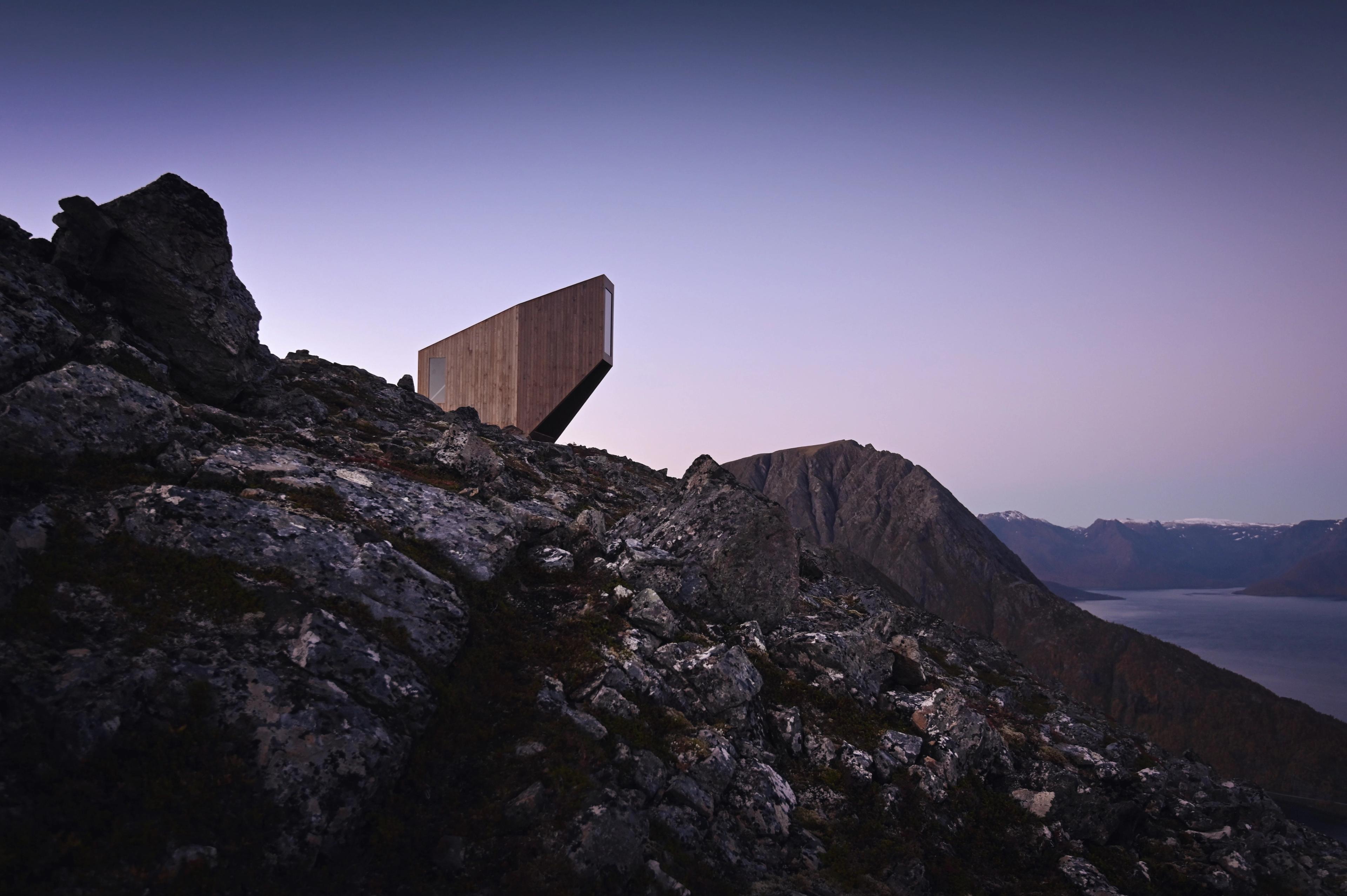 A cabin on Øksfjord Mountain in Northern Norway