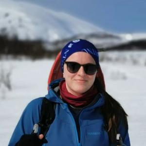 Regine Igesund on a ski trip, Norway