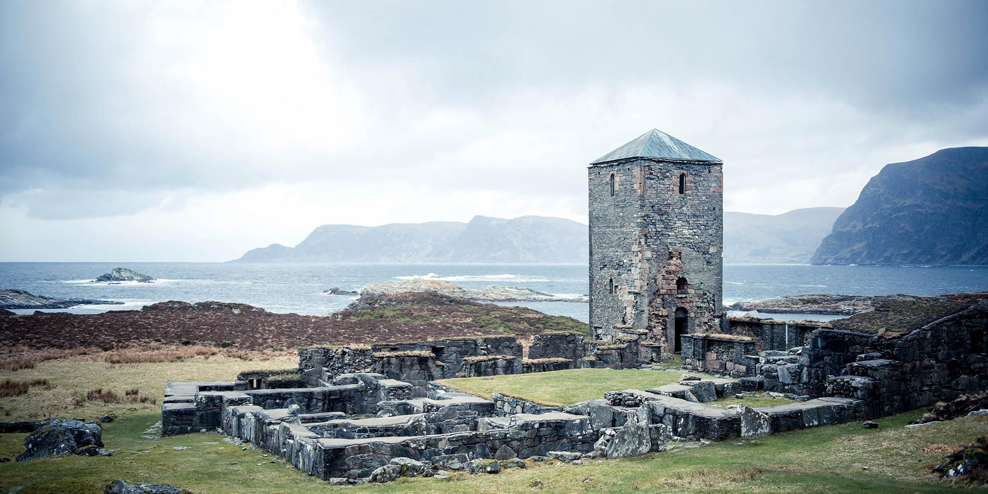 The old Selja monastery outside Selje in the Nordfjord region of Fjord Norway