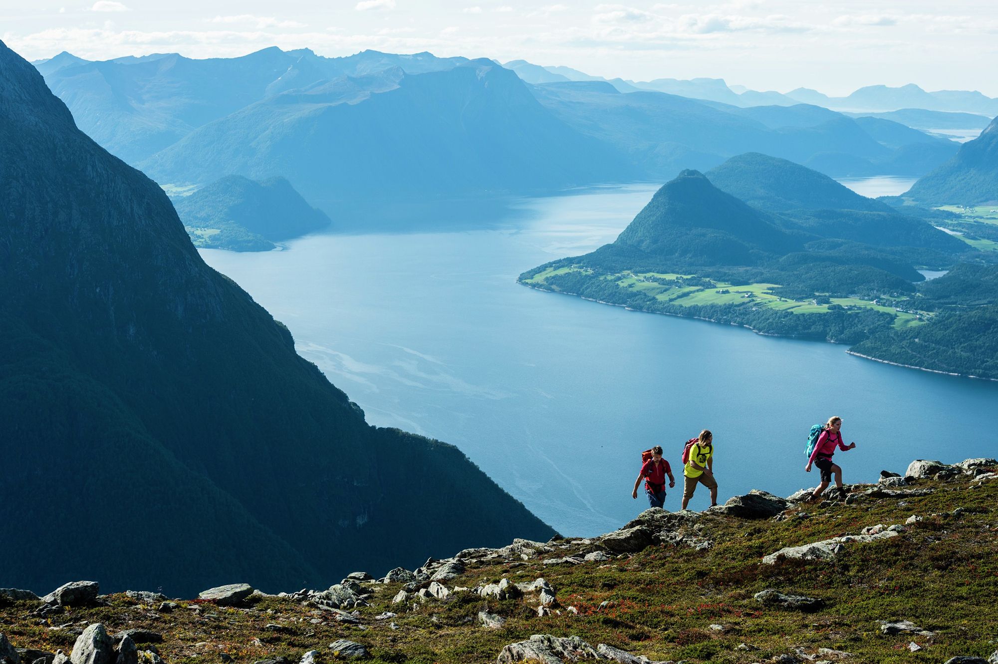 Hiking the Romsdalseggen ridge in Åndalsnes, one of the top hikes in Fjord Norway