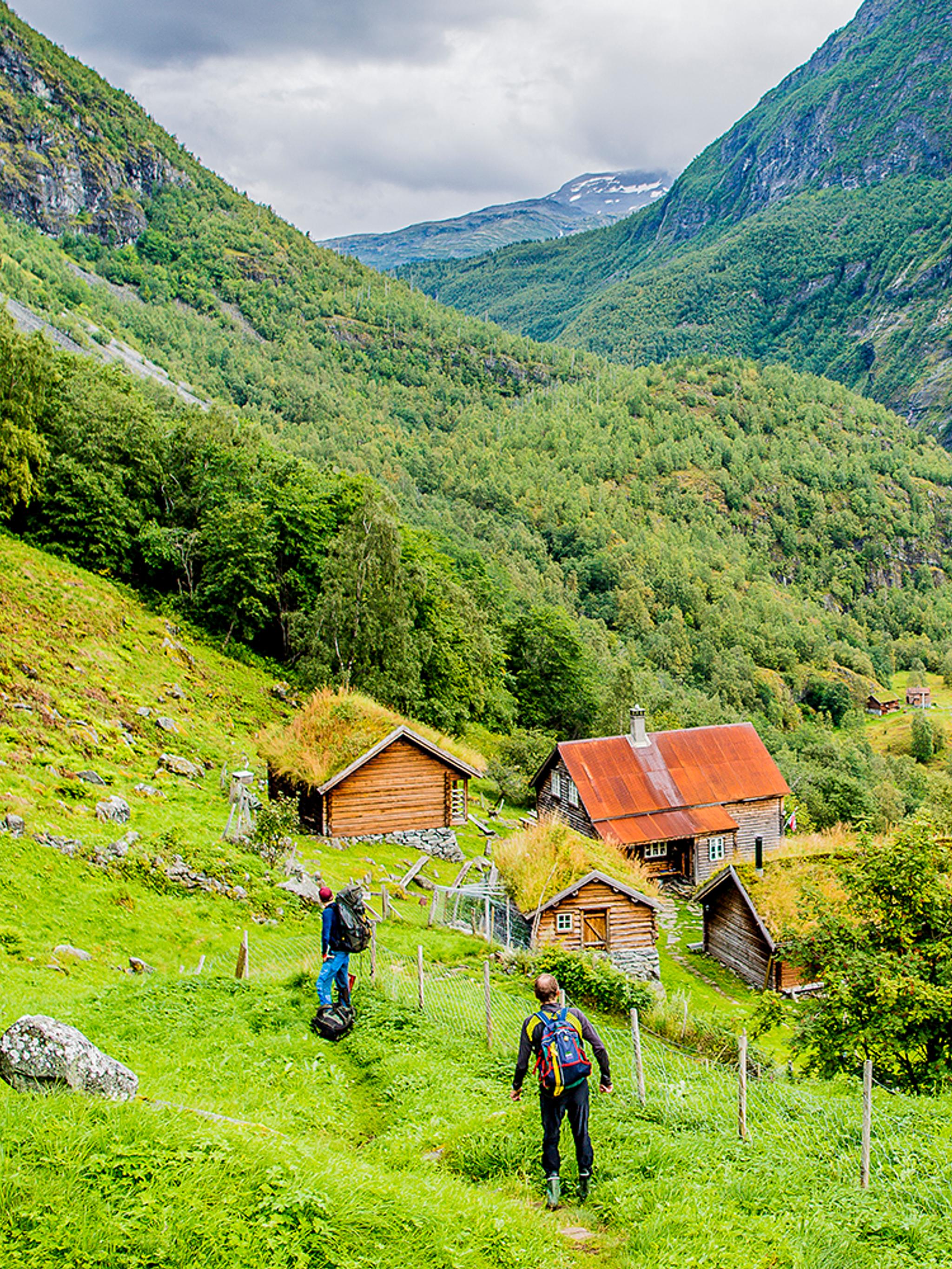 Hiking in the Utladalen valley in Fjord Norway
