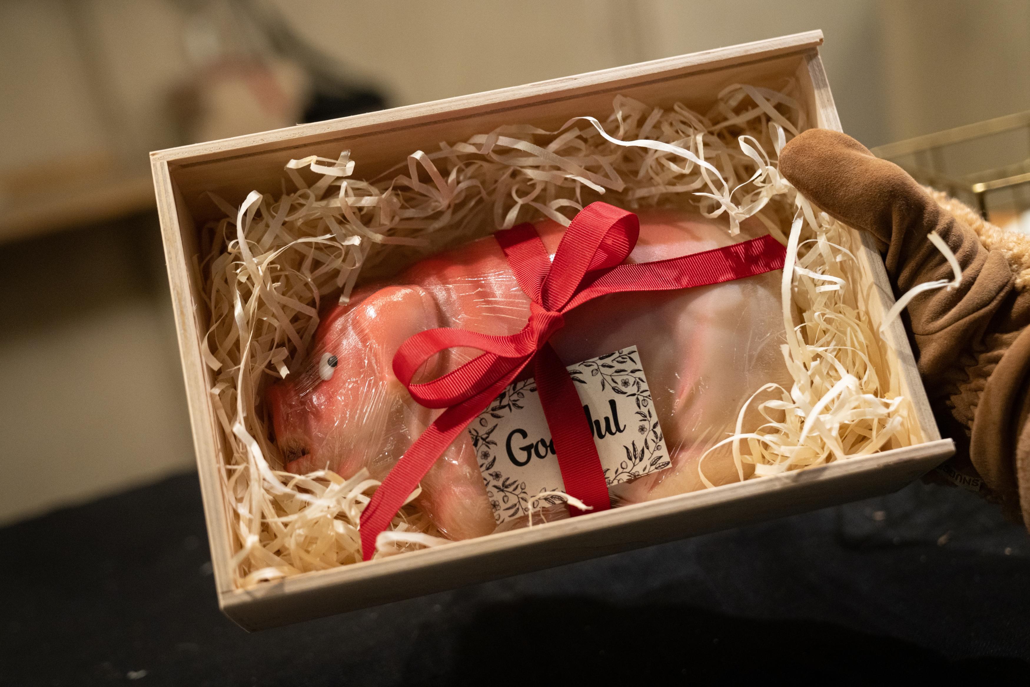 A Marzipan pig at the Christmas market in Norsk Folkemuseum in Bygdøy, Eastern Norway
