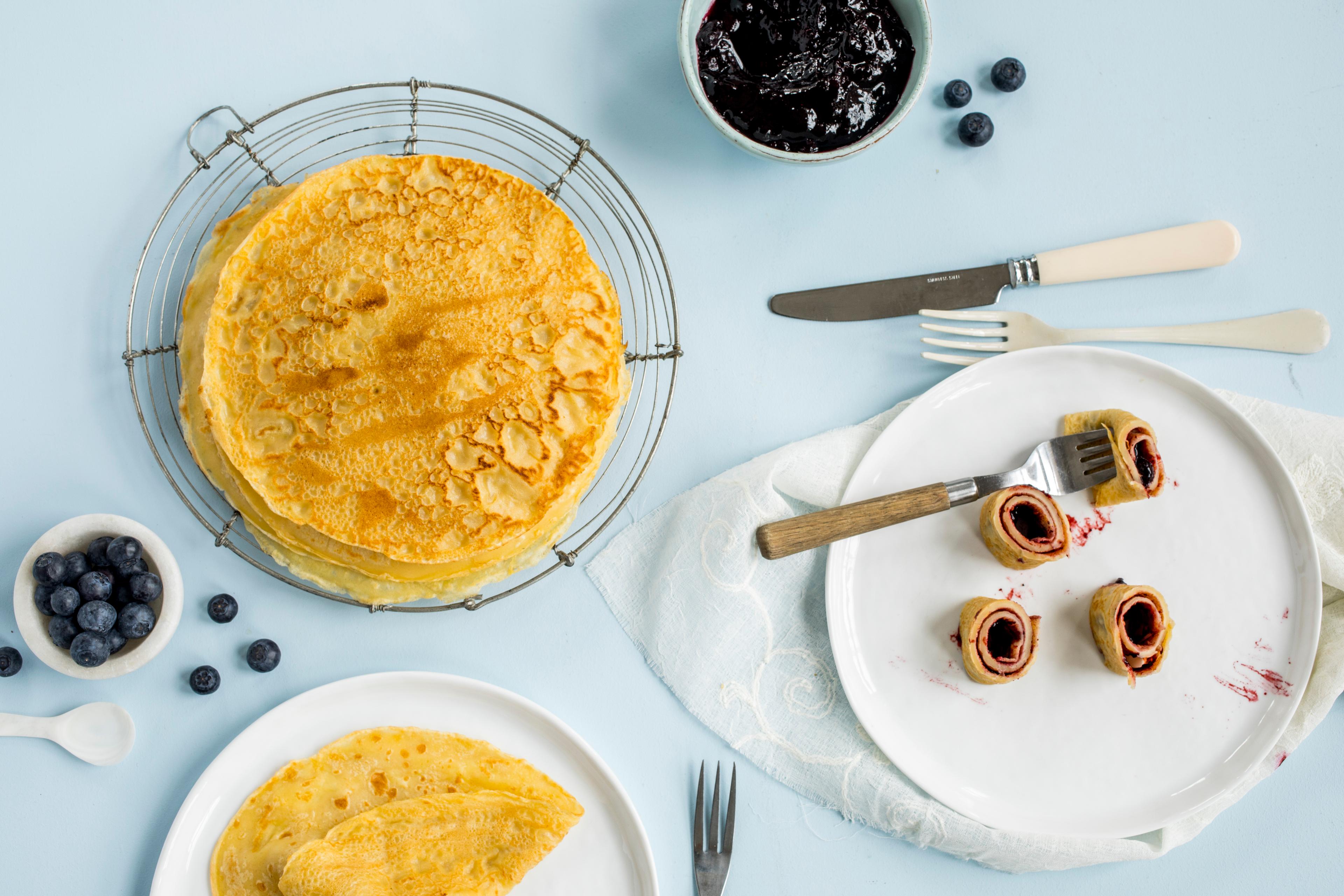 Norwegian pancakes served for dinner