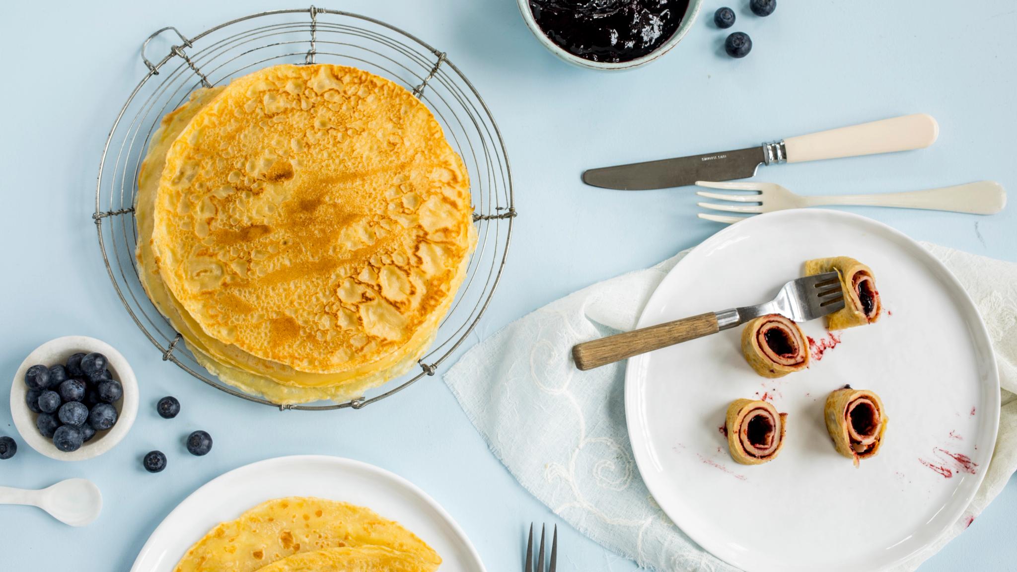 Norwegian pancakes served for dinner