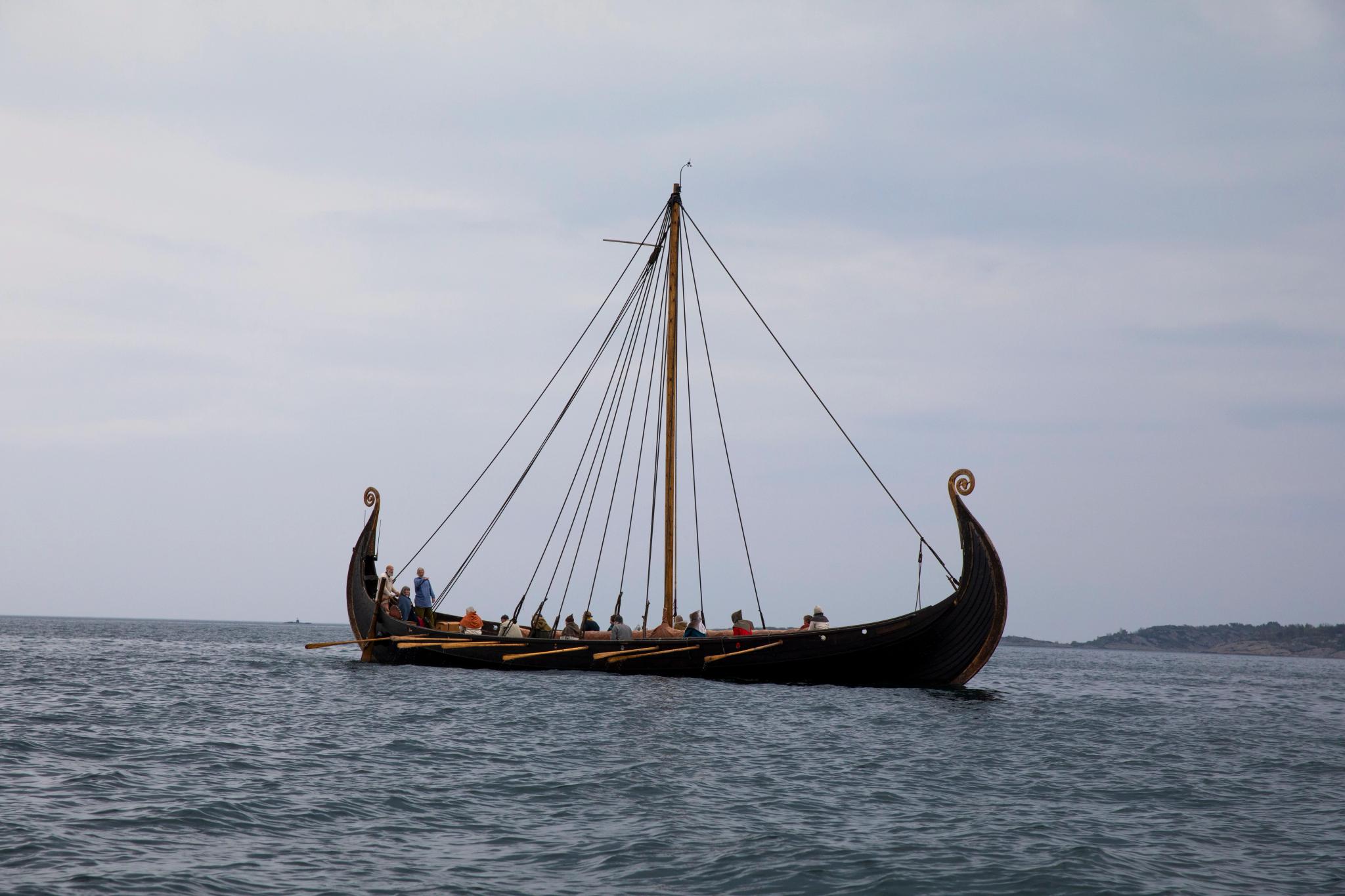 A Viking ship on the water