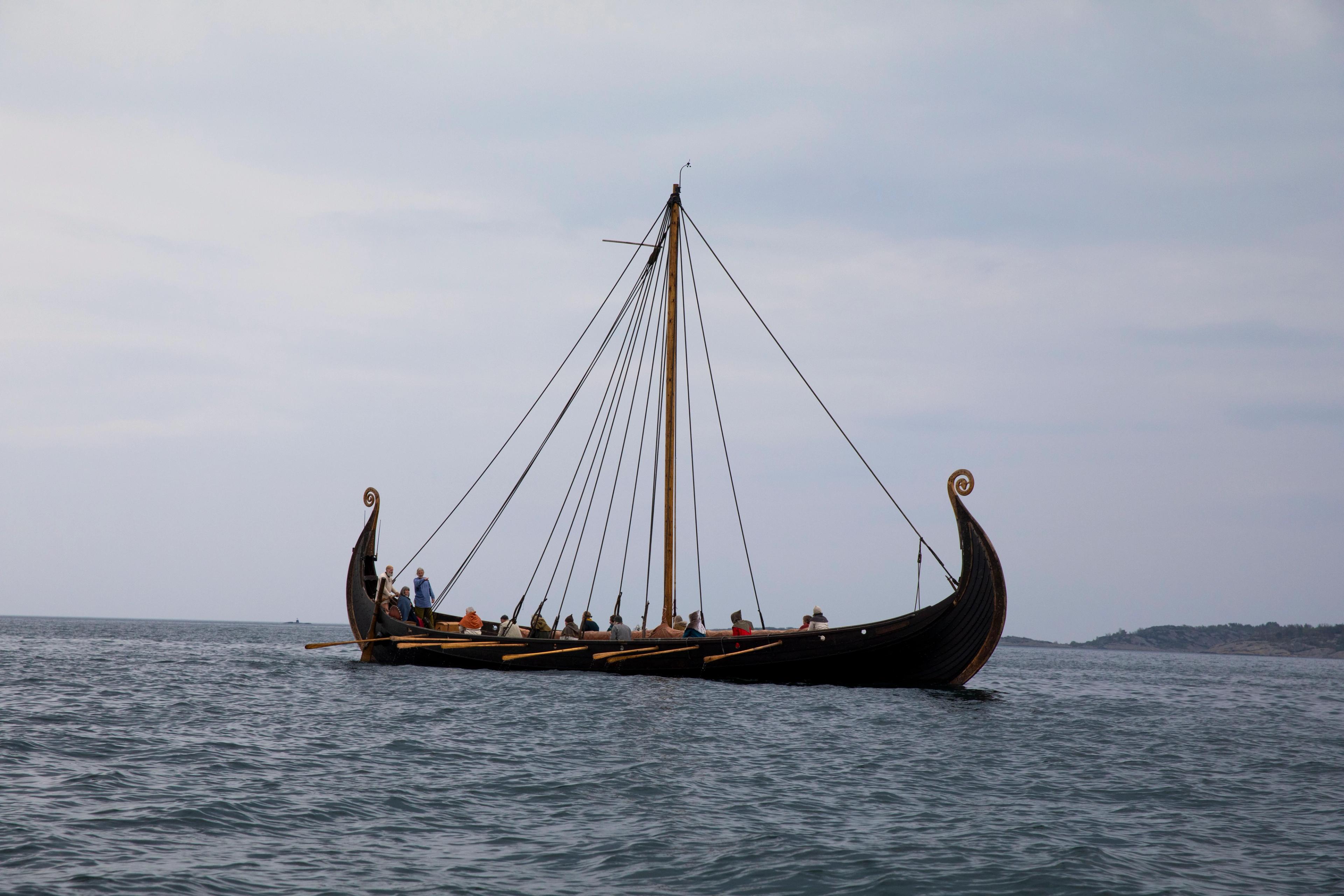 A Viking ship on the water