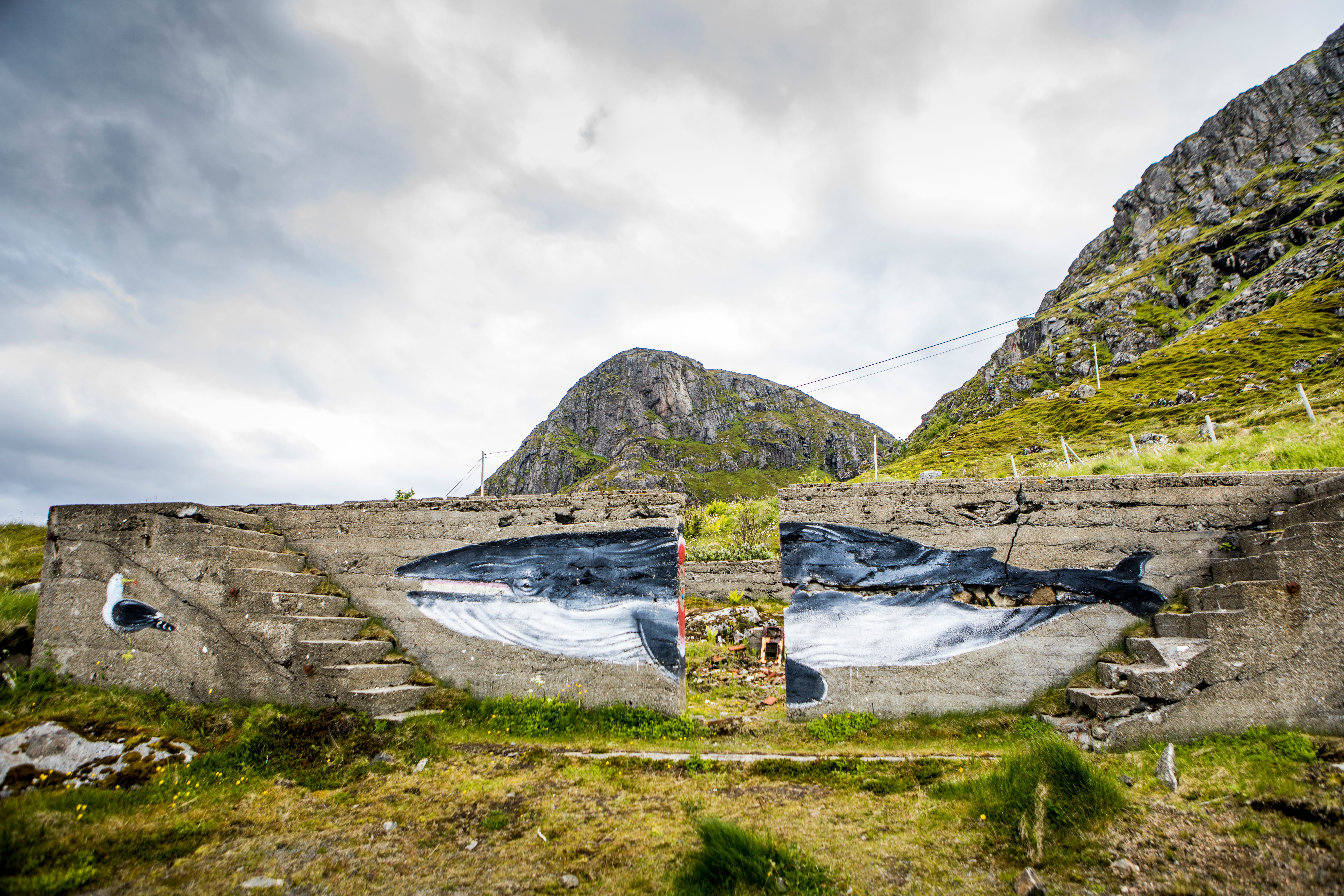 Art/painting of a fish in Stø, Vesterålen