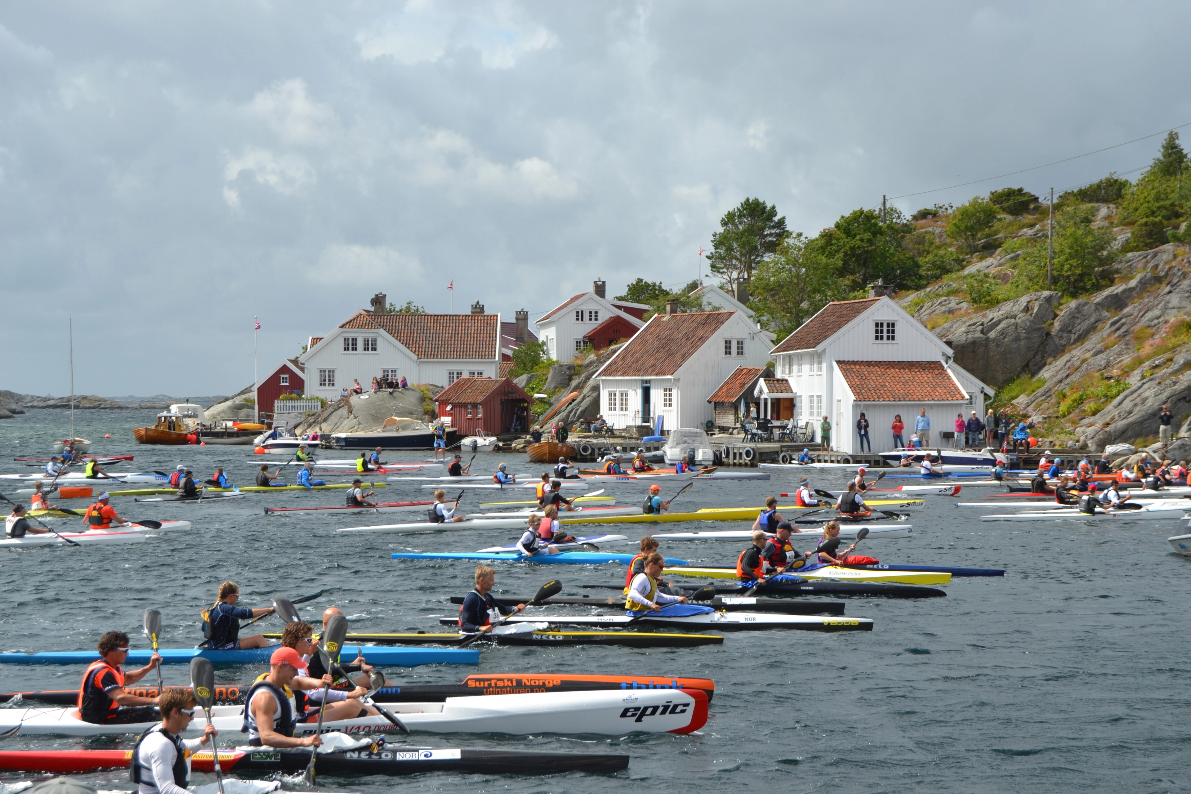 Blindleialøpet paddling race in Lillesand in Southern Norway