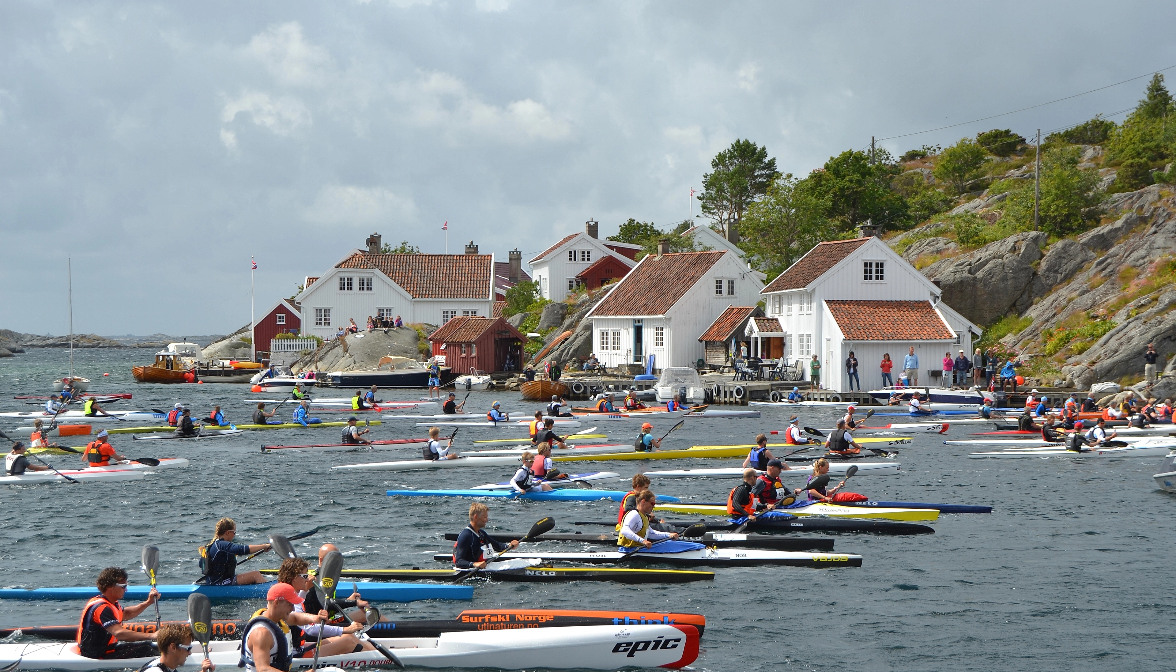 Blindleialøpet paddling race in Lillesand in Southern Norway