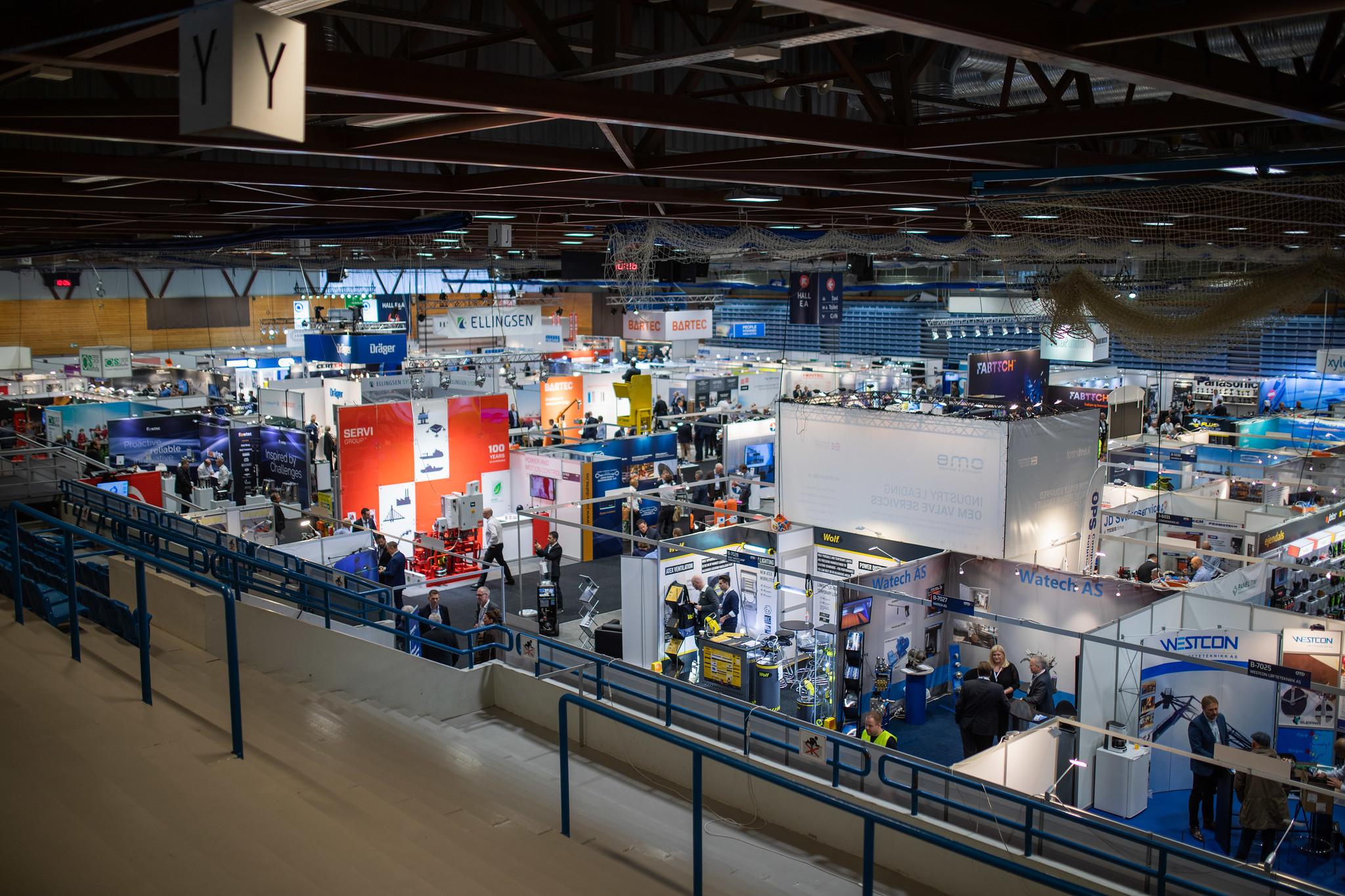 Overview of the exhibition area at Offshore Technology Days 2019 in Stavanger, Norway