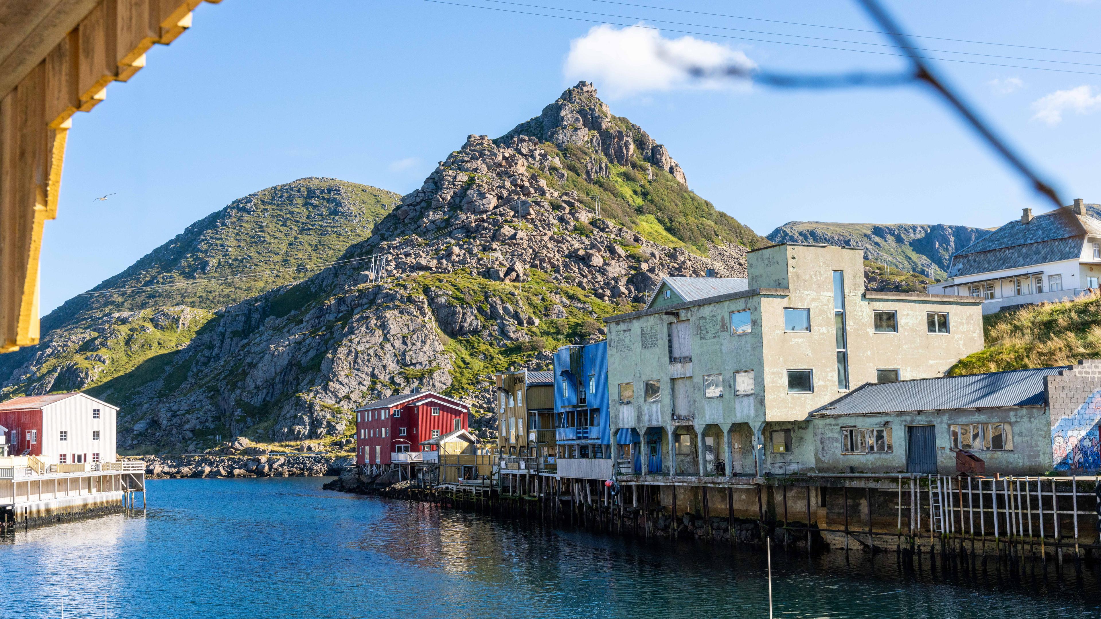 The colorful harbor in the fishing village Nyksund in Vesterålen, Northern Norway