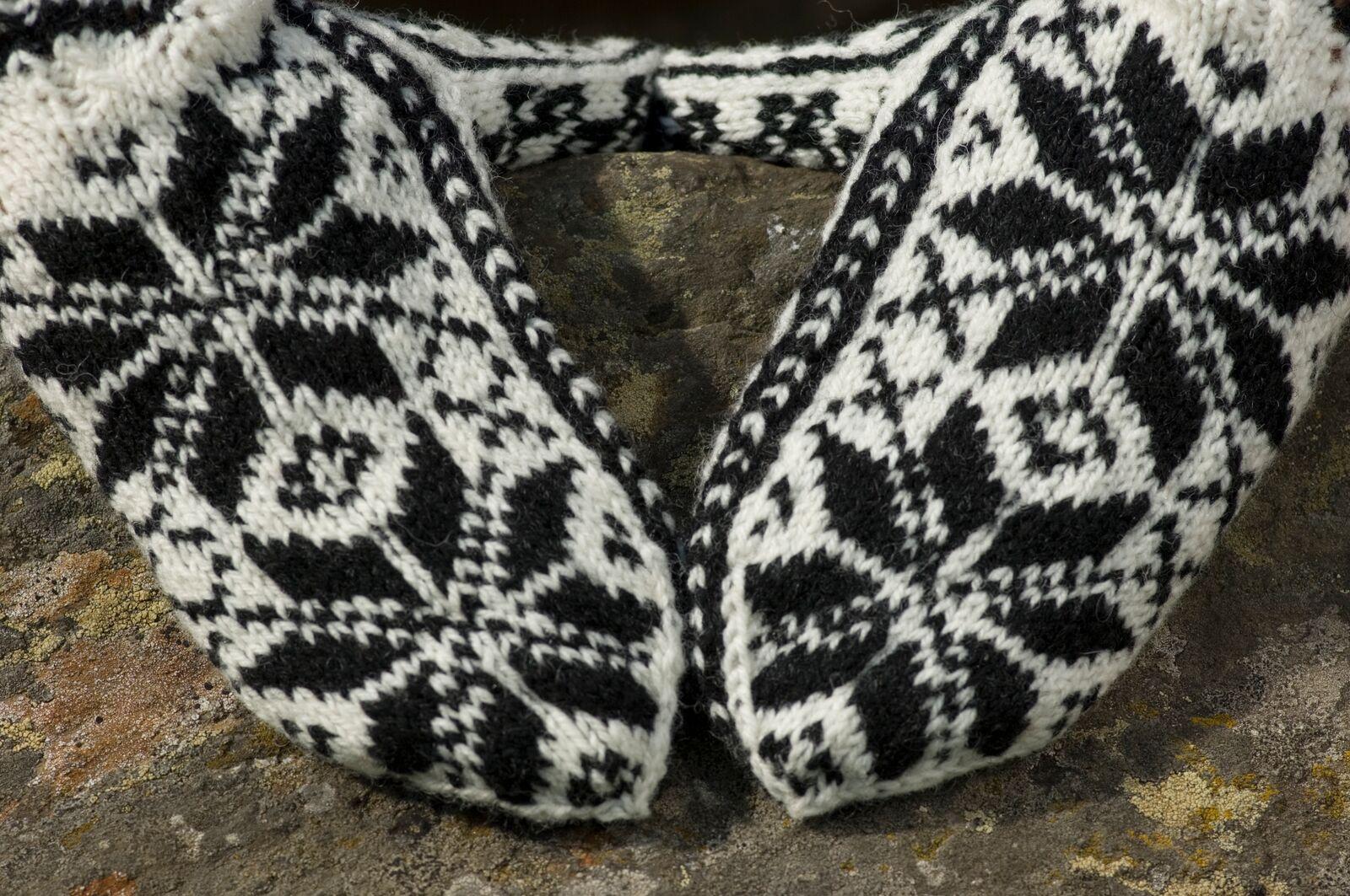 Traditionally Selbu mittens from Norway.