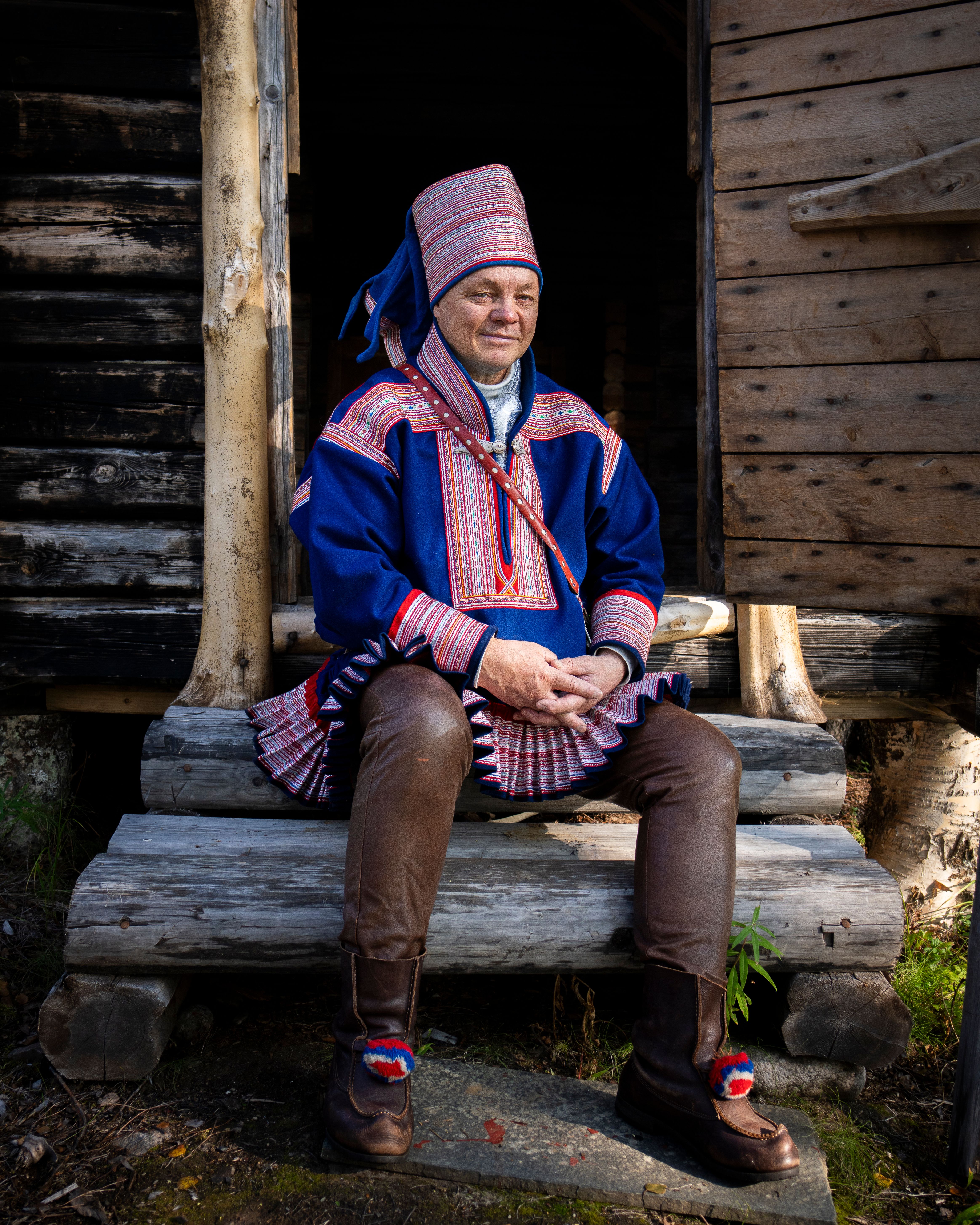 Johan P. Eira from Čávžo Safari at the old church in Maze