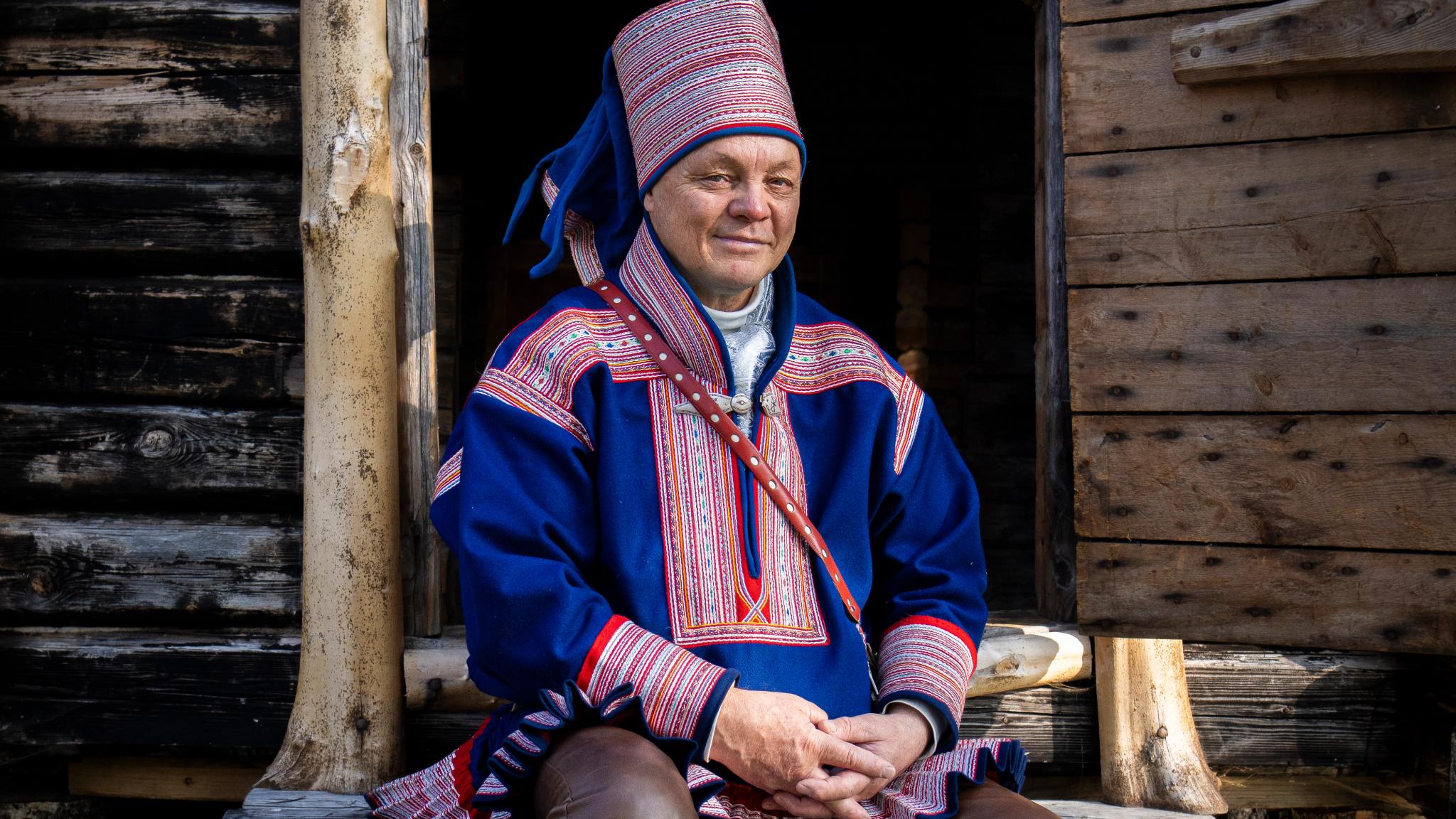 Johan P. Eira from Čávžo Safari at the old church in Maze