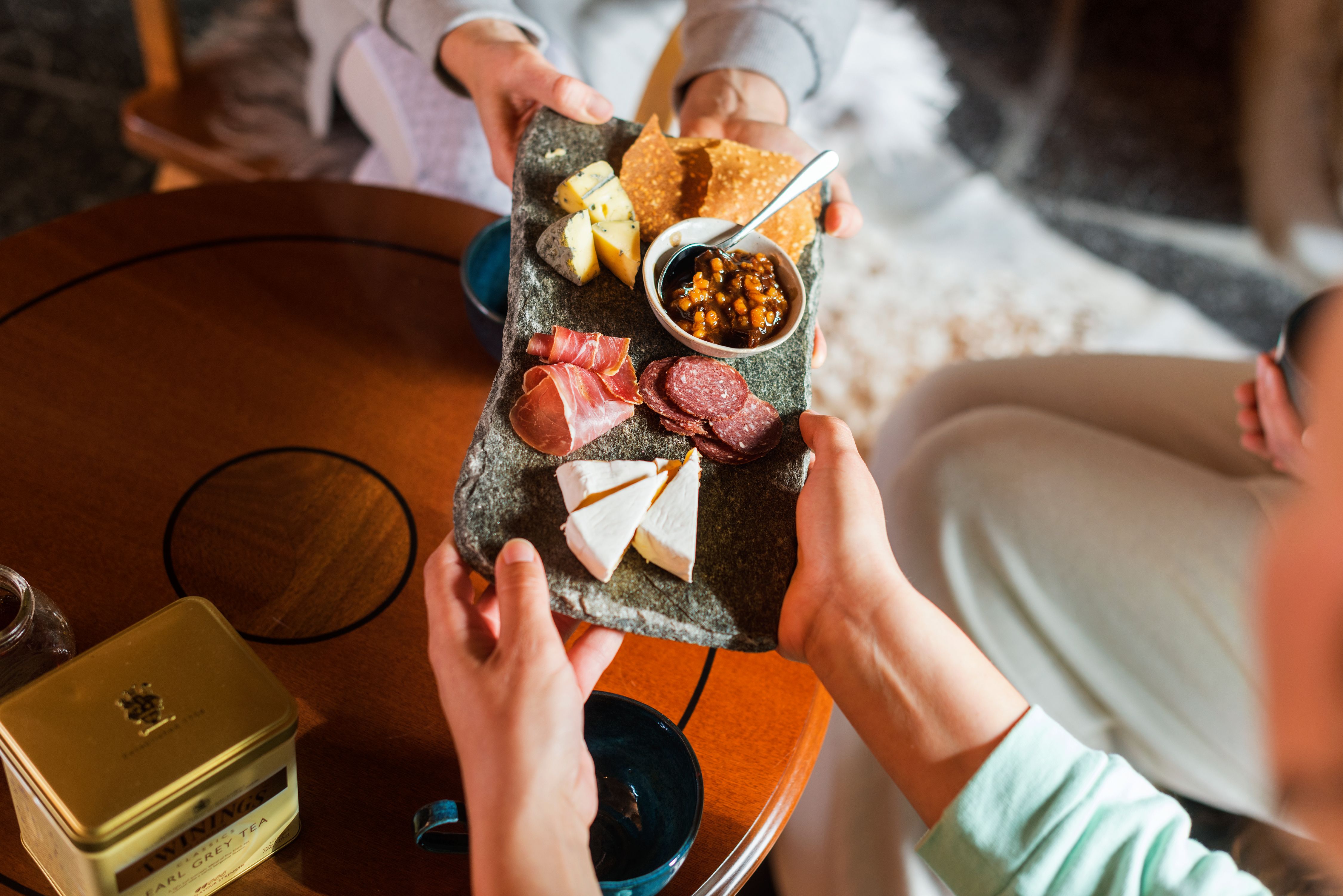 A plate of local cheese, cured meat and jam from Trøndelag