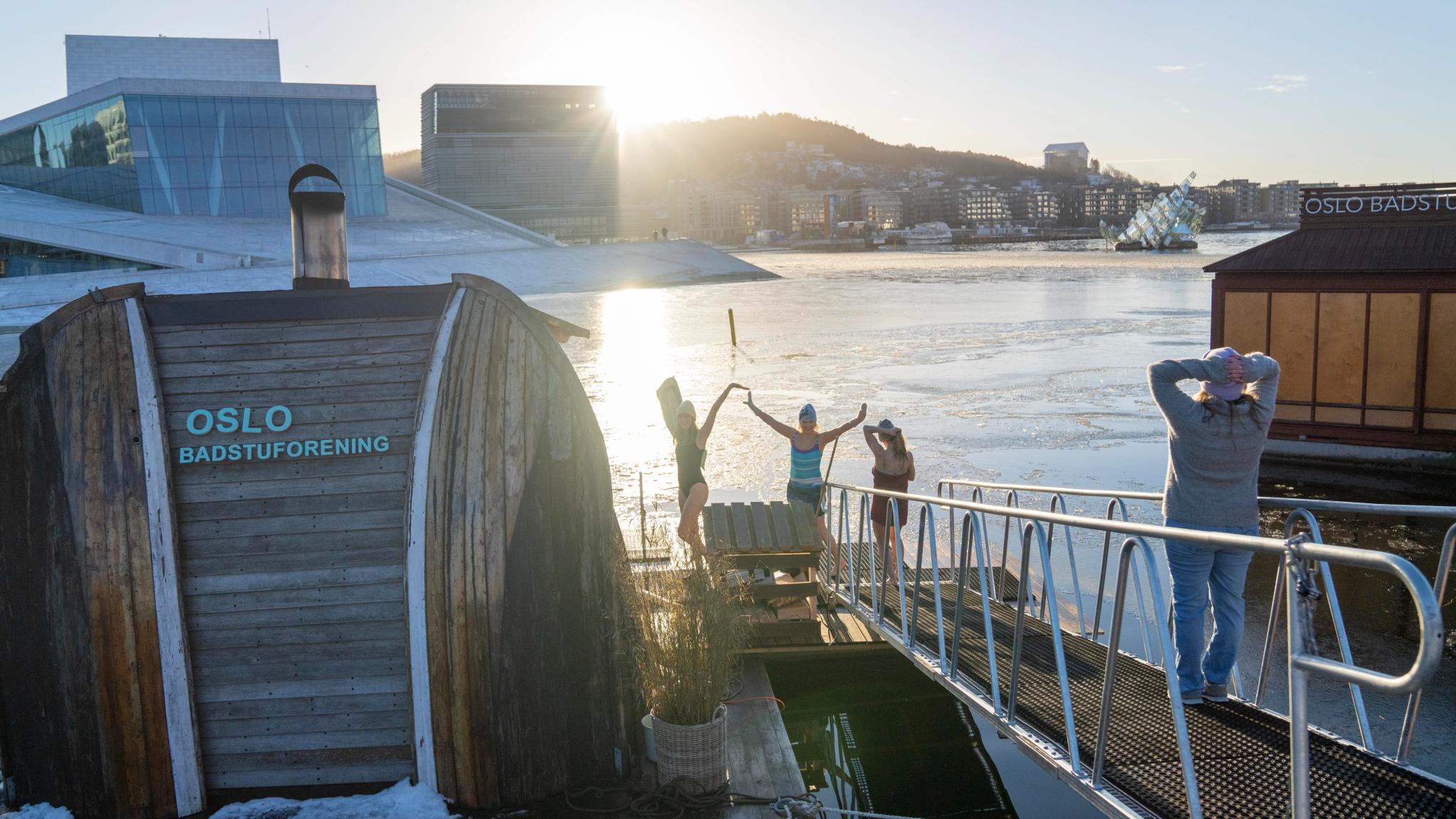 Ice bathing at Oslo Badstuforening, Oslo, Eastern Norway