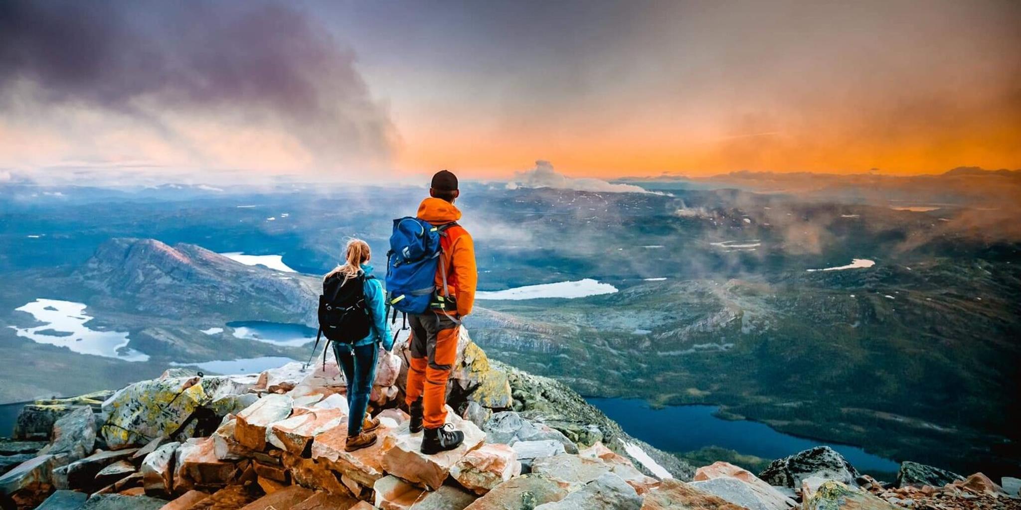 Panorama view from the top of the Gaustatoppen mountain