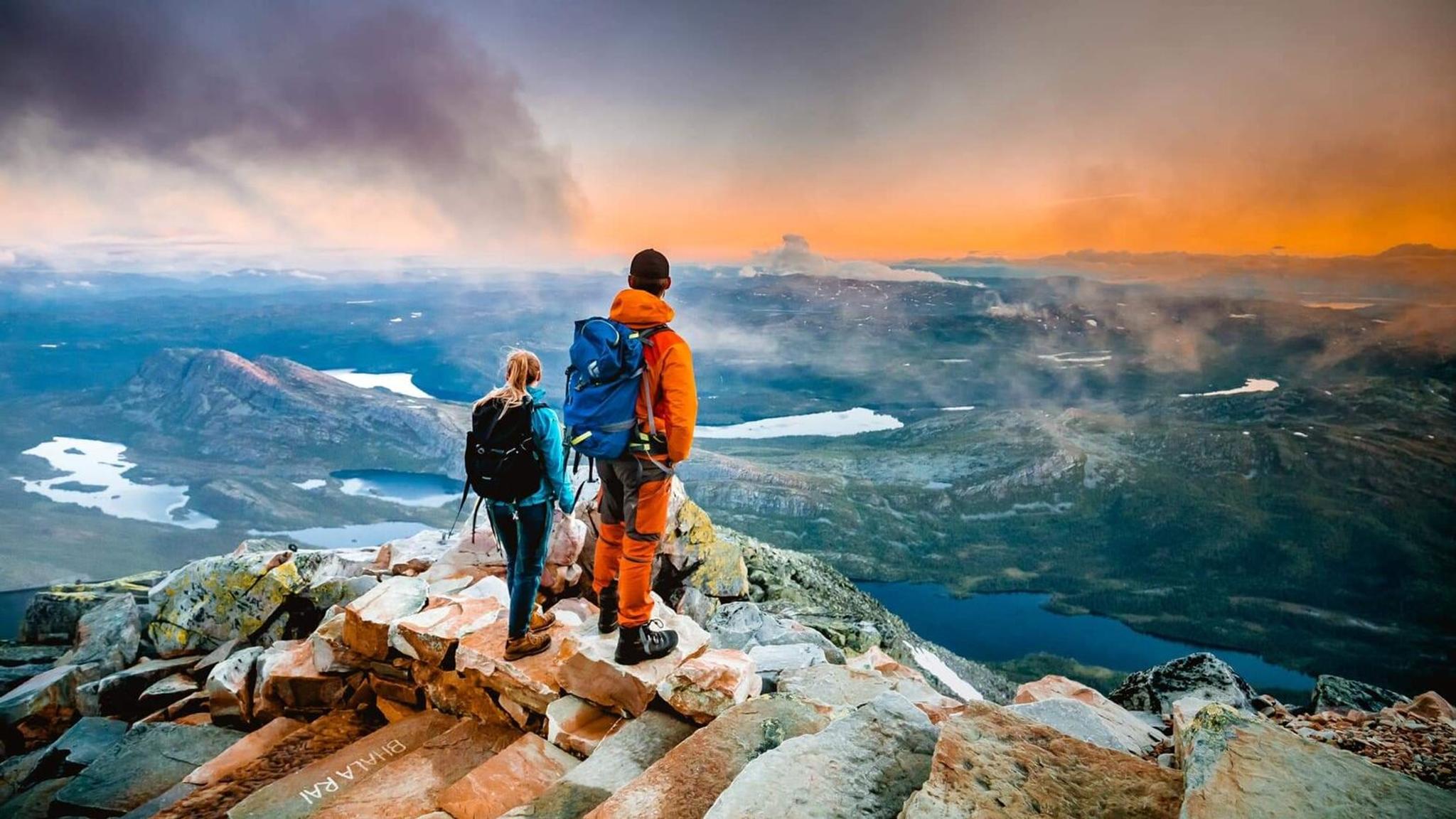 Panorama view from the top of the Gaustatoppen mountain