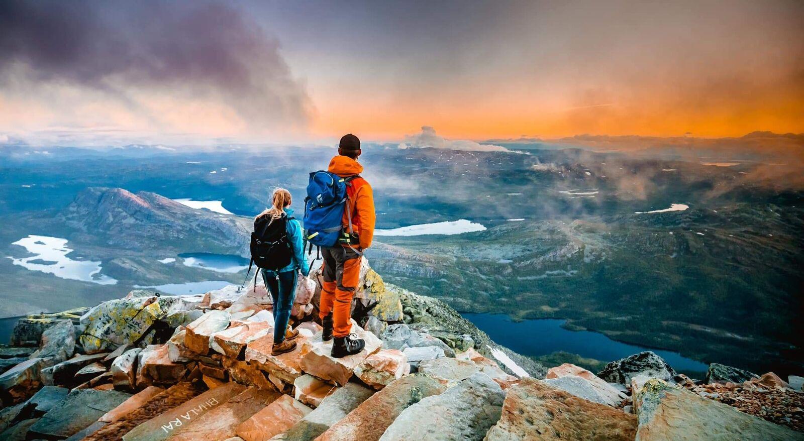 Panorama view from the top of the Gaustatoppen mountain