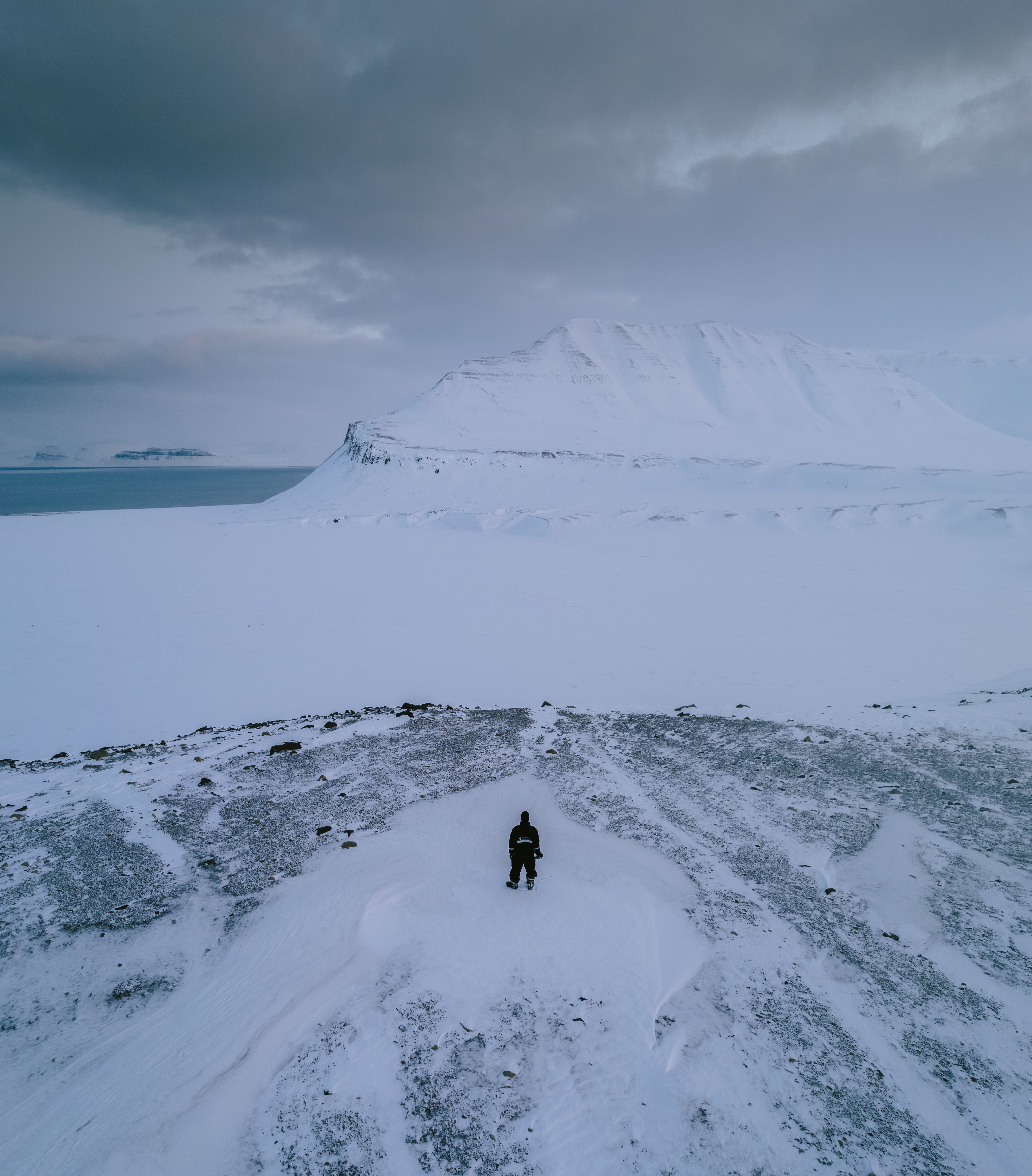 Tempelfjorden in Svalbard during polar night