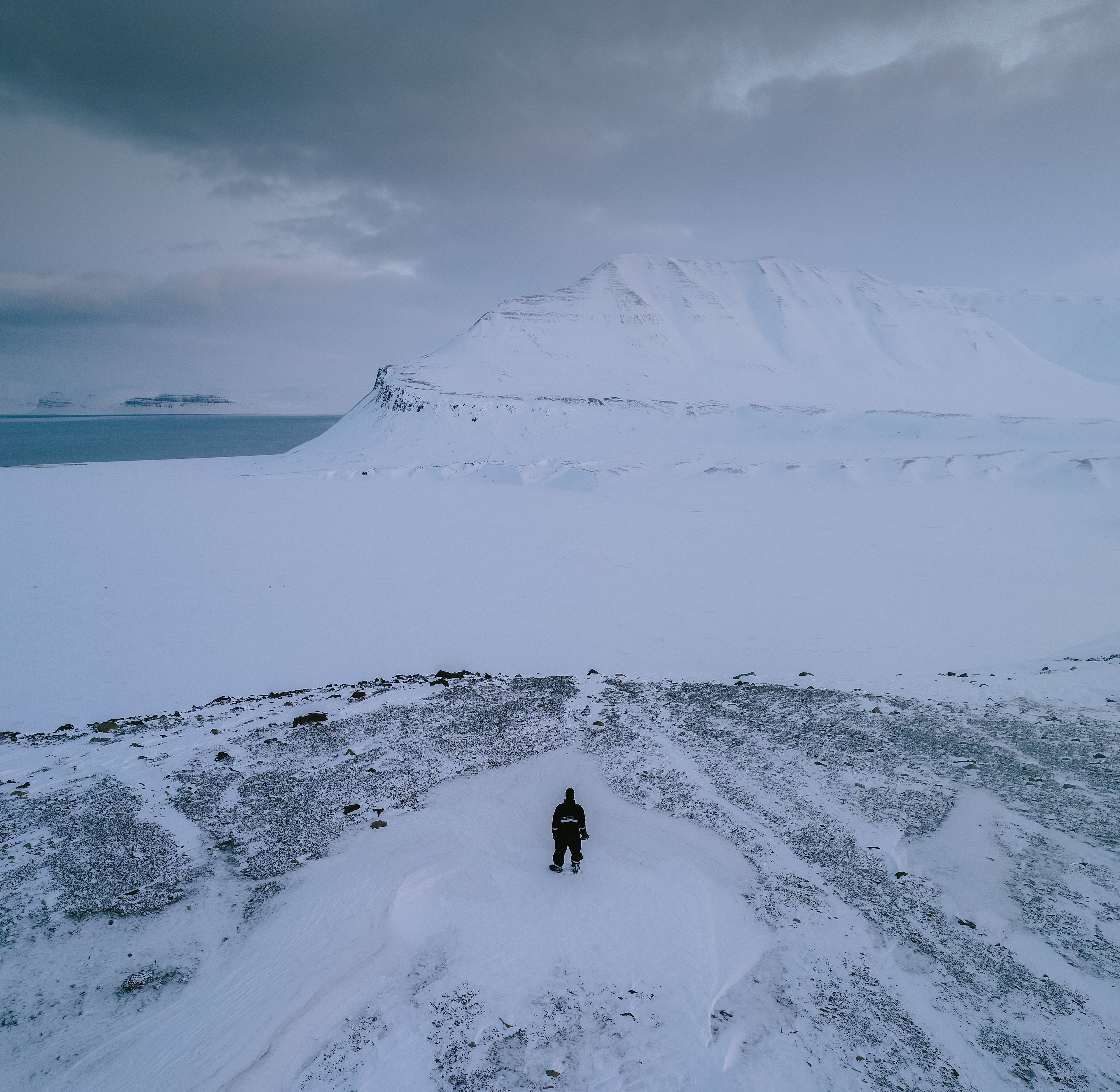 Tempelfjorden in Svalbard during polar night
