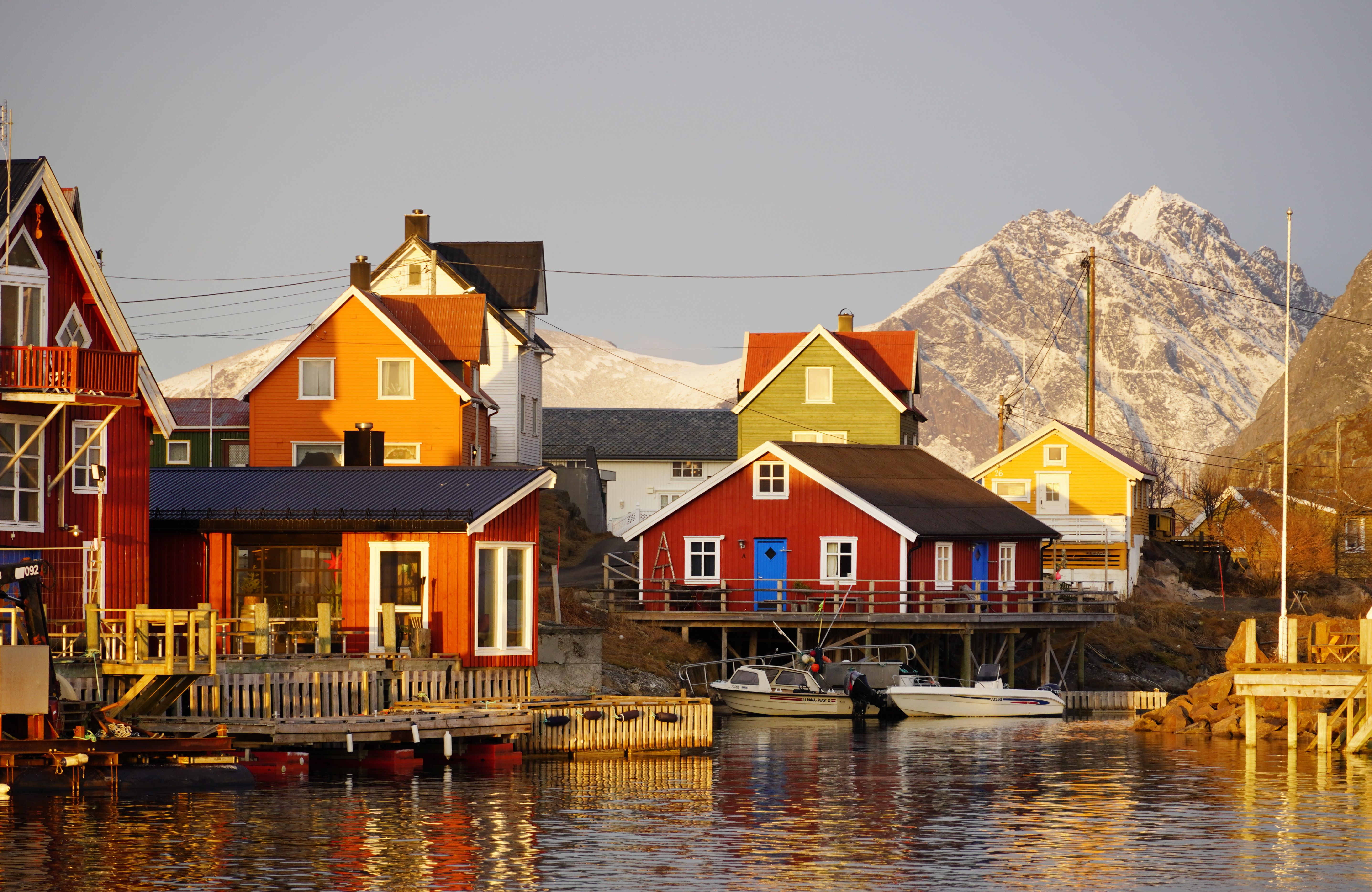 Skrova island and fishing village in Lofoten.