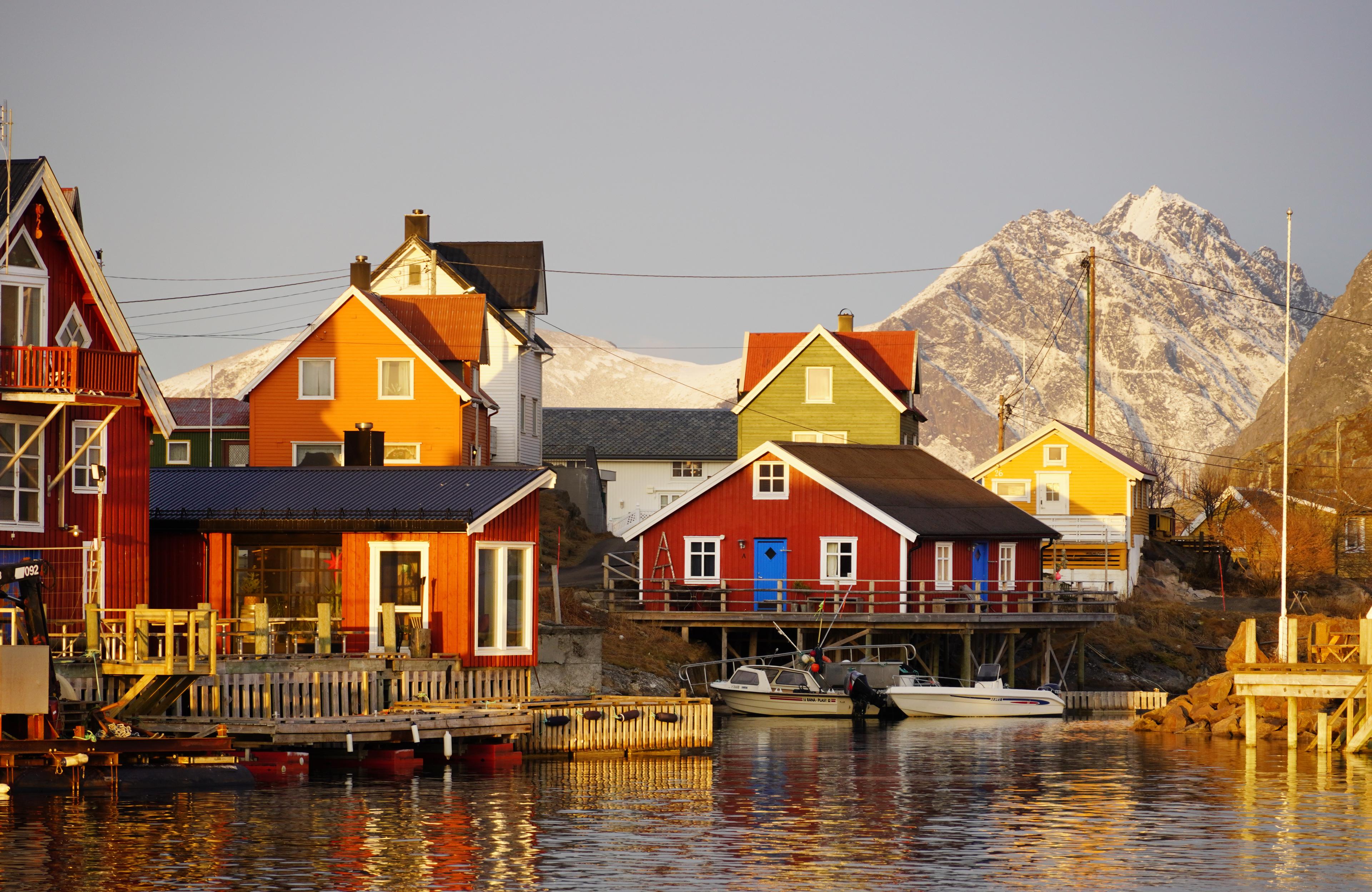 Skrova island and fishing village in Lofoten.