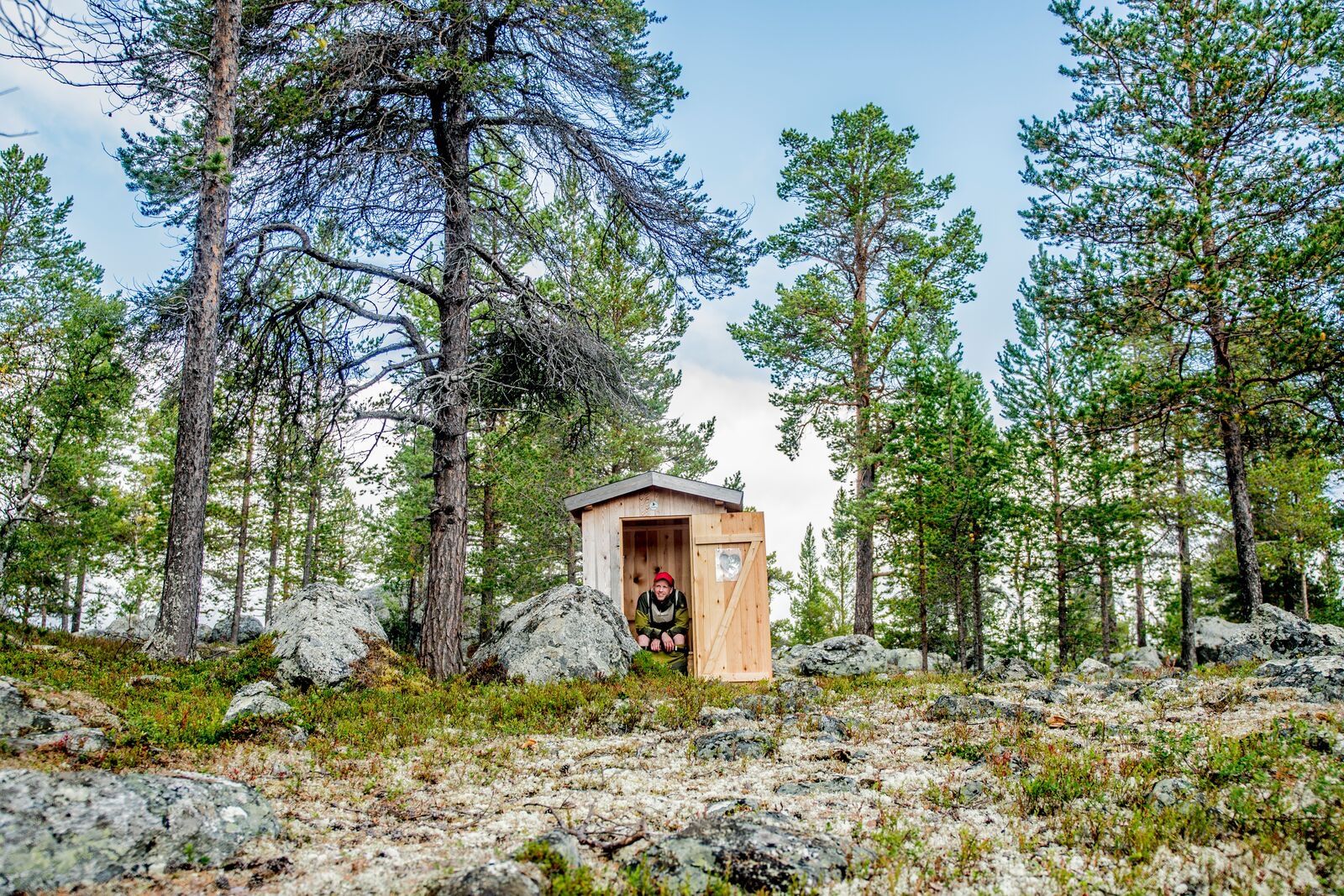 Outdoor toilet in the forest of Femundsmarka in Eastern Norway