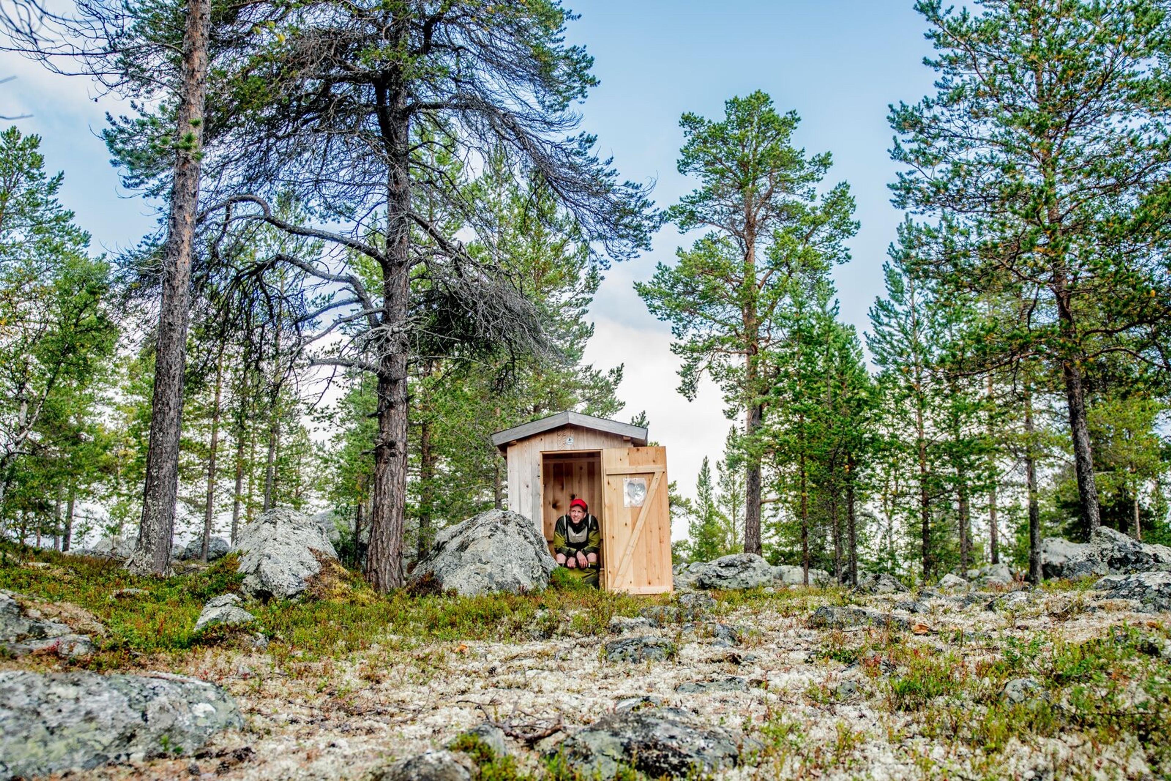 Outdoor toilet in the forest of Femundsmarka in Eastern Norway