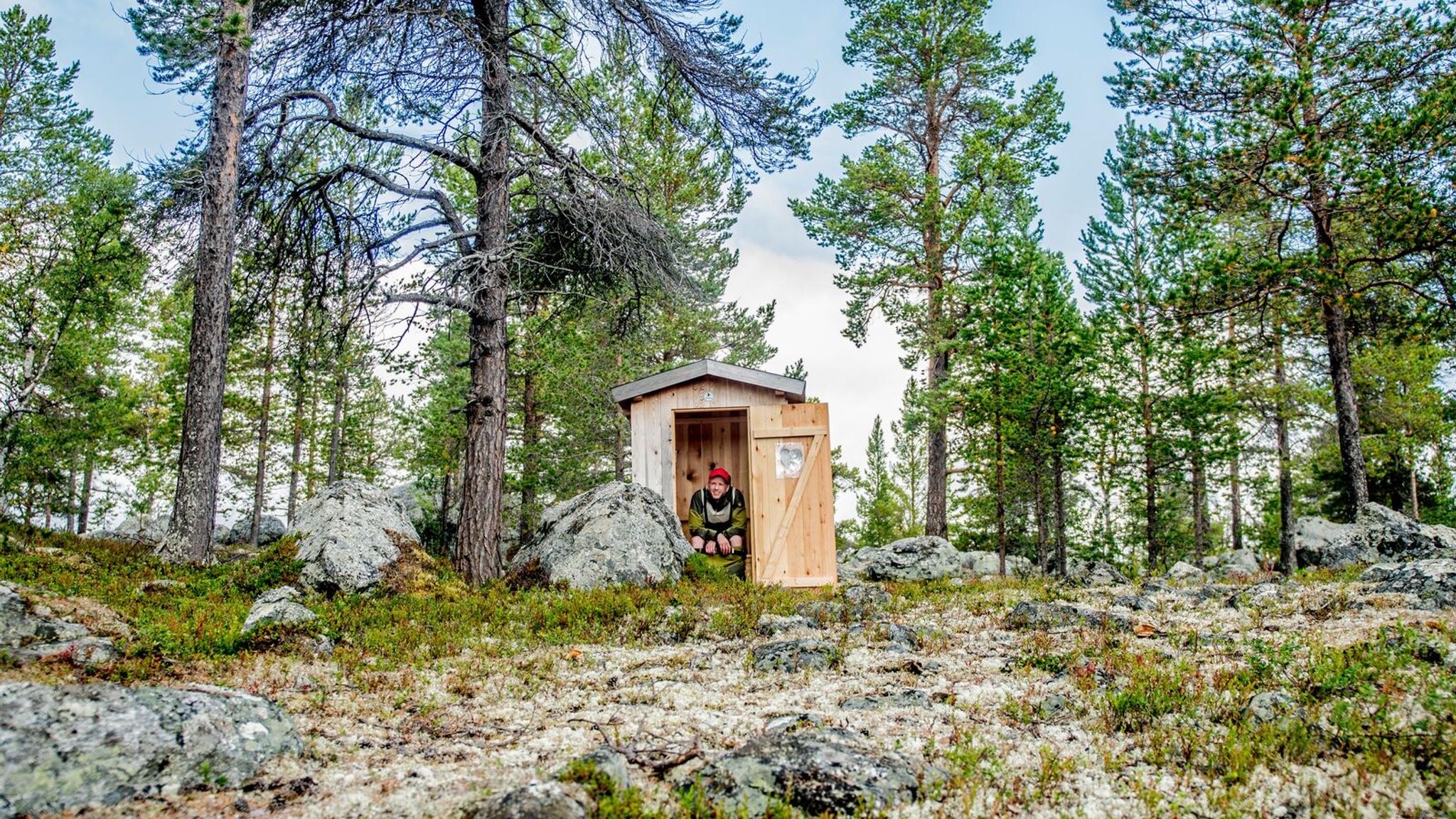 Outdoor toilet in the forest of Femundsmarka in Eastern Norway