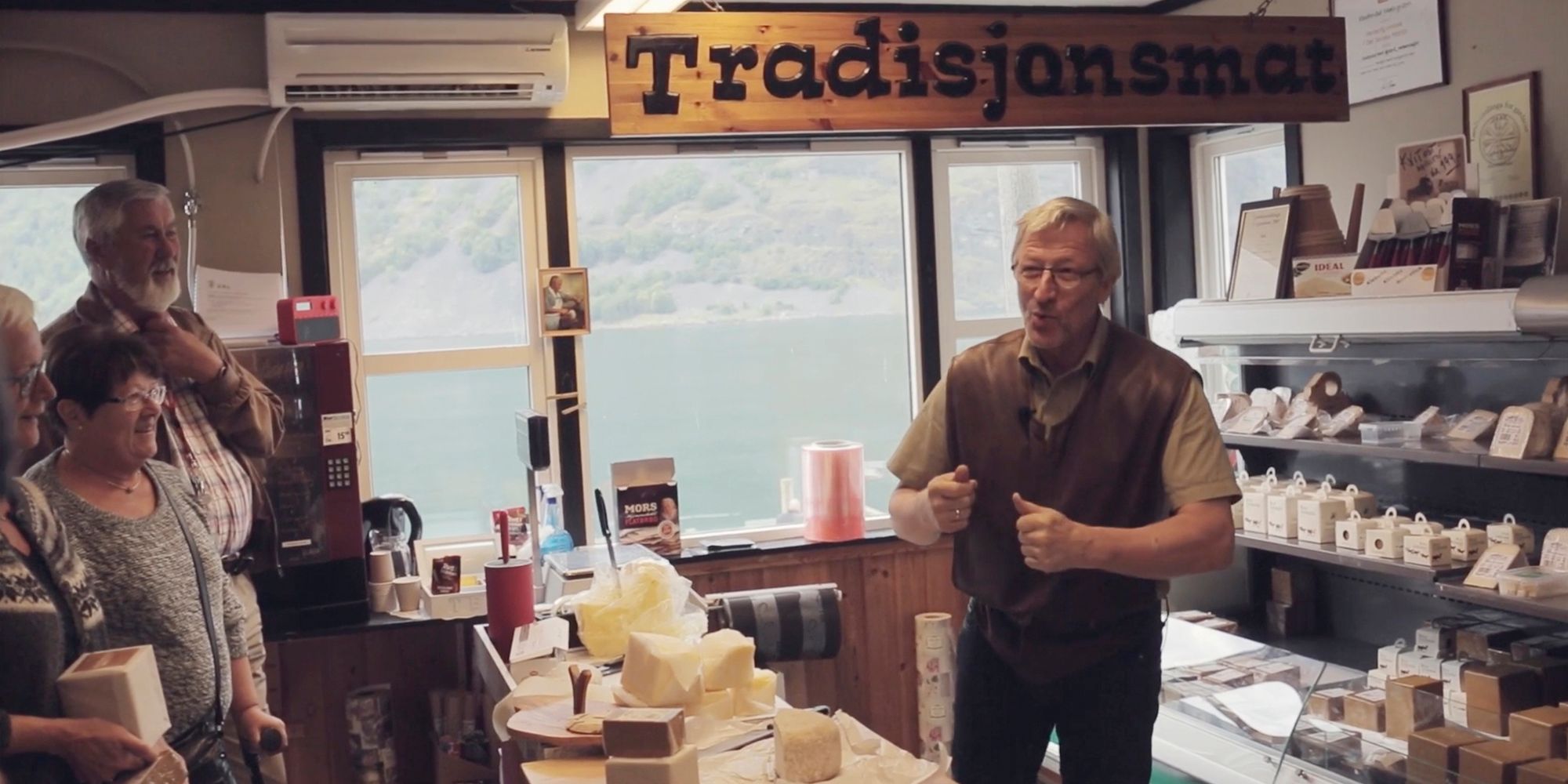 Leif Inge Underdal singing in his shop in the Undredal valley, Norway