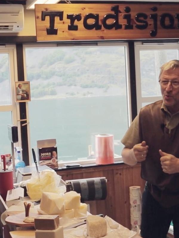Leif Inge Underdal singing in his shop in the Undredal valley, Norway