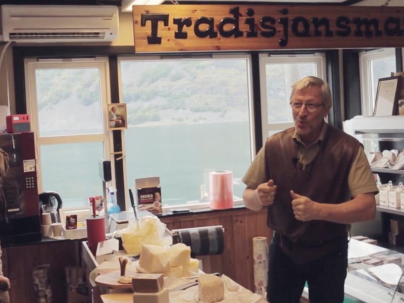 Leif Inge Underdal singing in his shop in the Undredal valley, Norway